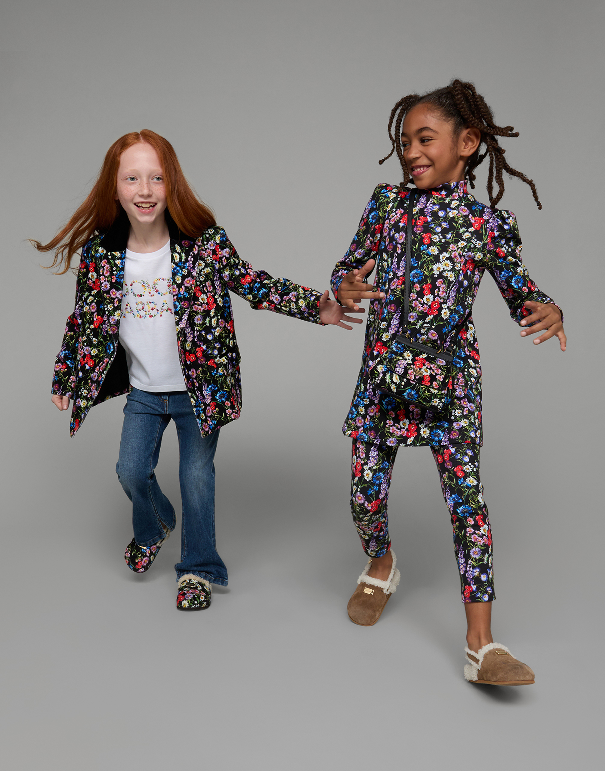 Dolce & Gabbana Kids' Girls Meadow-print Interlock Leggings In
