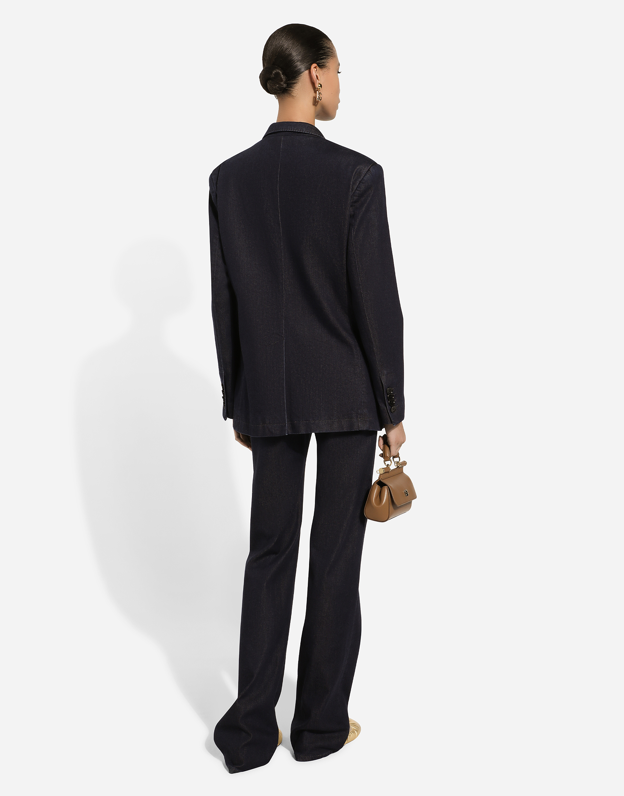 Dolce & Gabbana Double-breasted Silk And Cotton Denim Taormina-fit Jacket In Multicolor