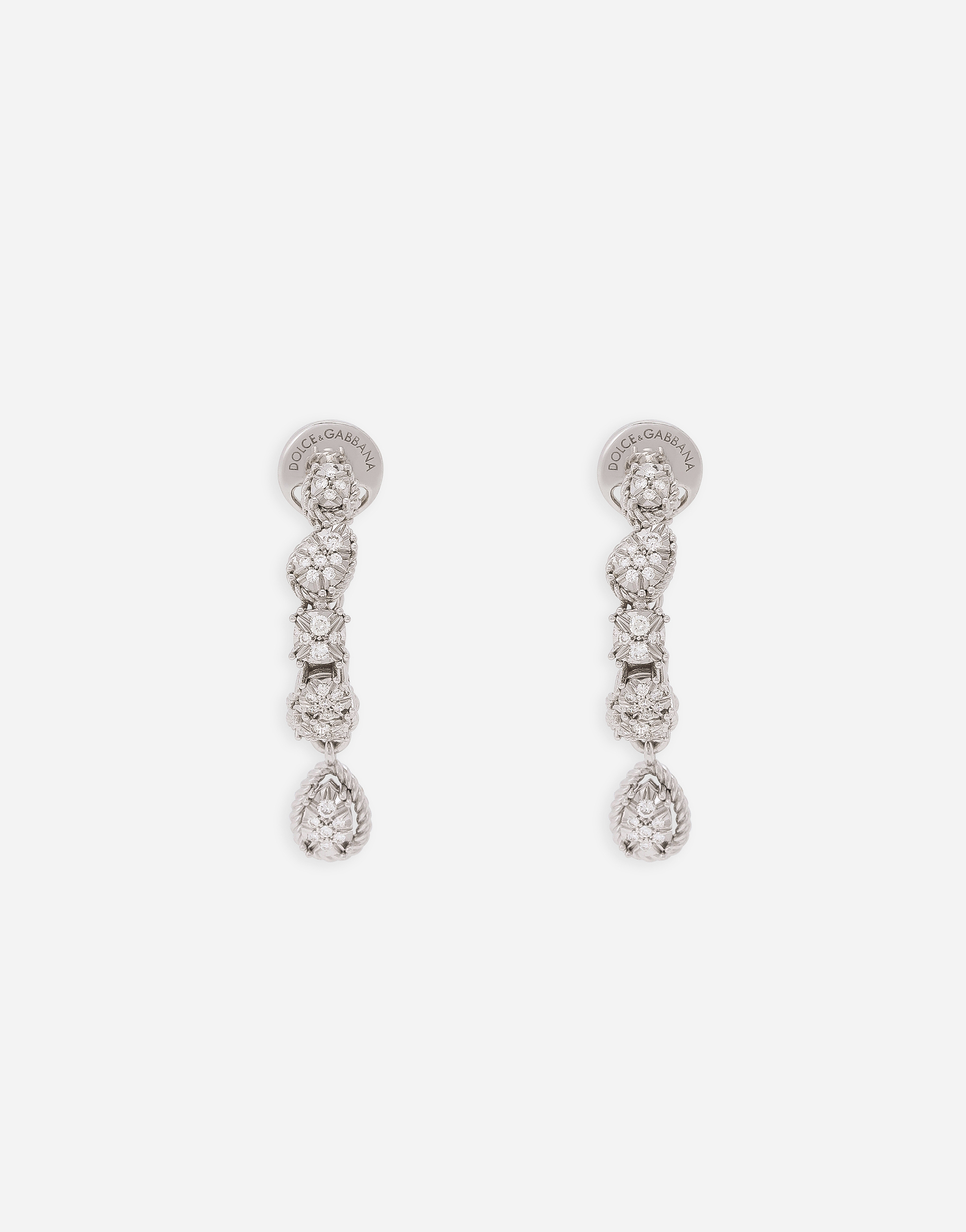 Dolce & Gabbana Easy Diamond Earrings In White Gold 18kt And Diamonds Pavé