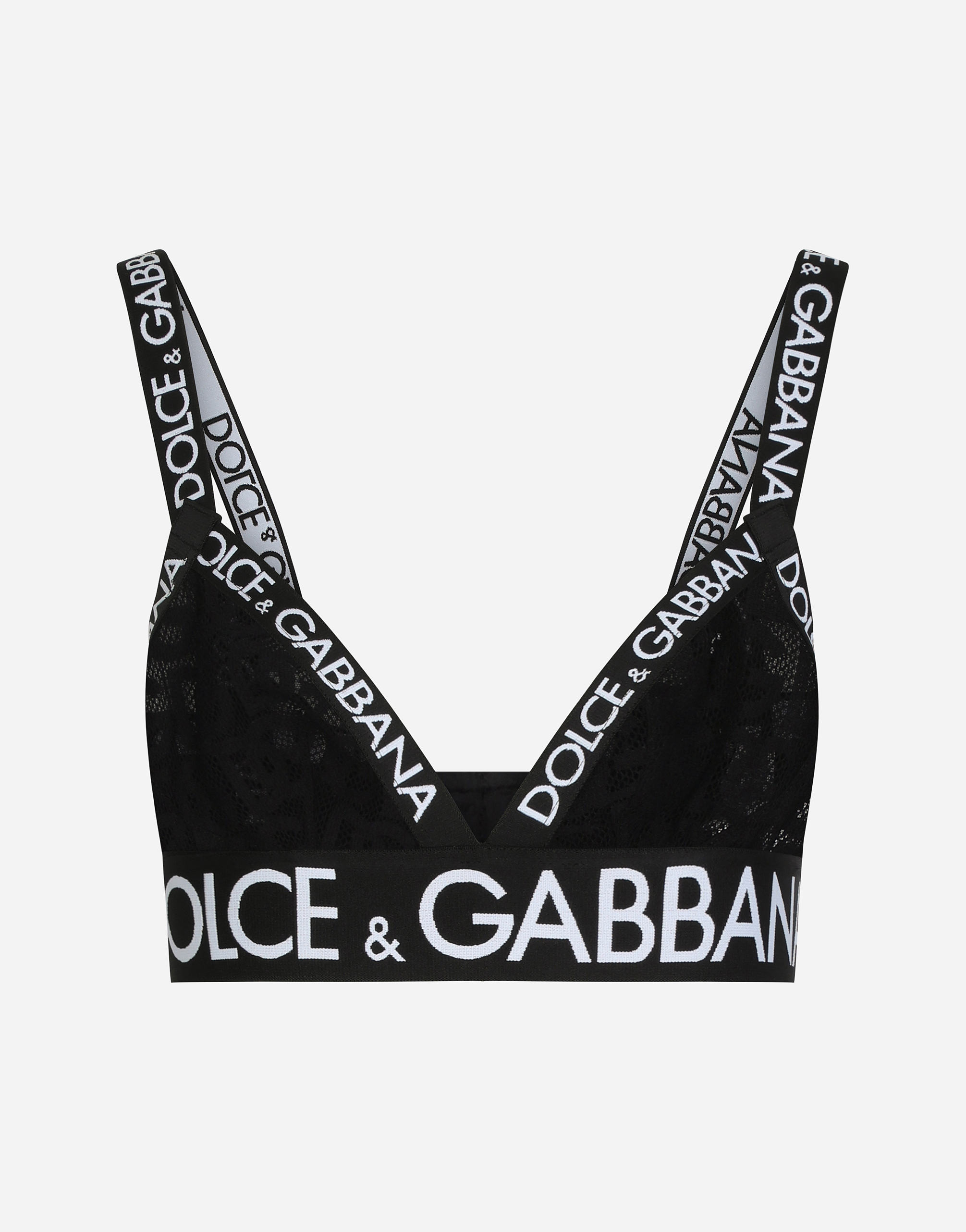 DOLCE & GABBANA トライアンクルカッフレスフラ 【関税込】 DOLCE&GABBANA (ドルチェ ＆ ガッバーナ) 胸ロゴ ライン クルー