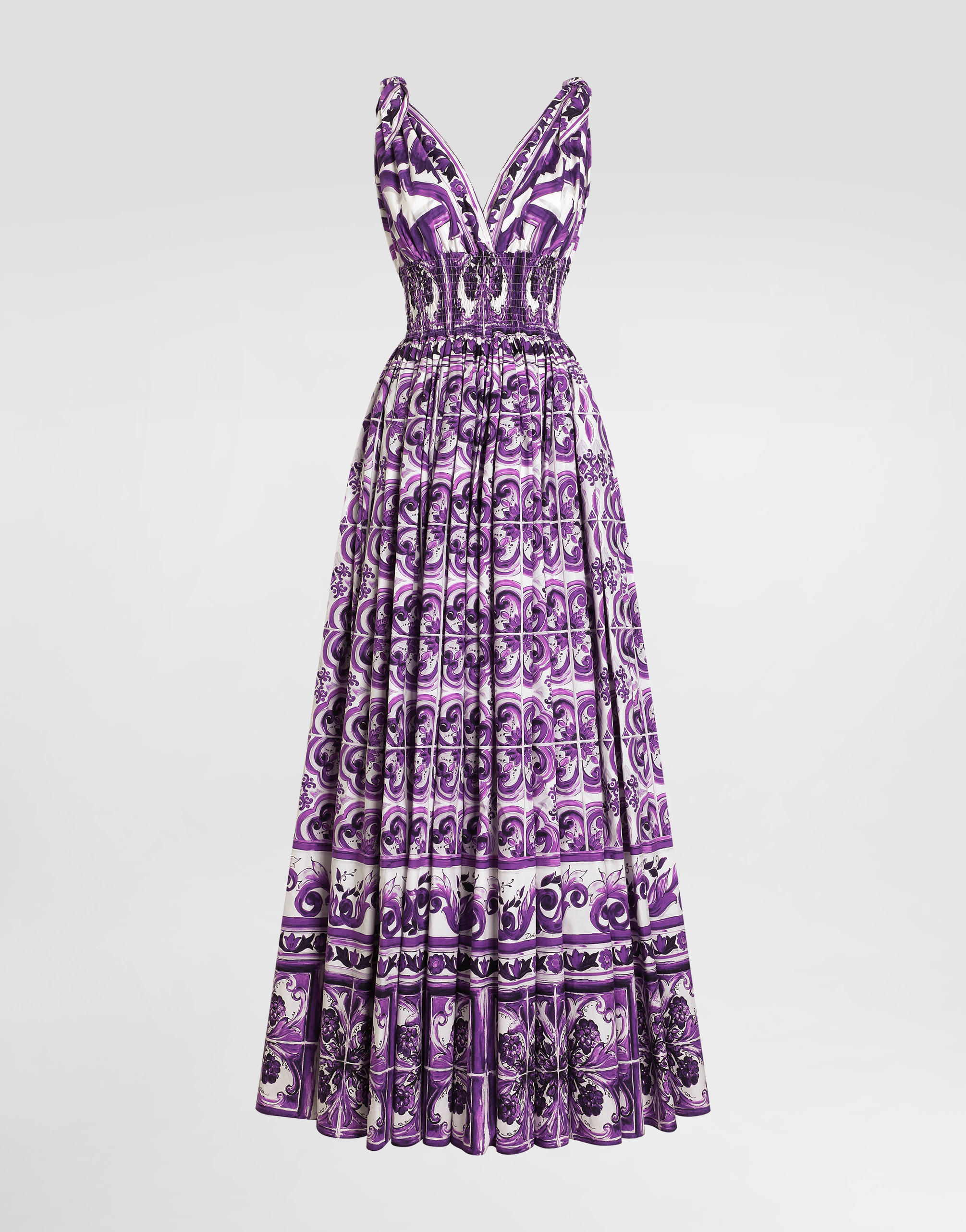Dolce & Gabbana Majolica-print Poplin Dress - Woman Dresses Multicolor