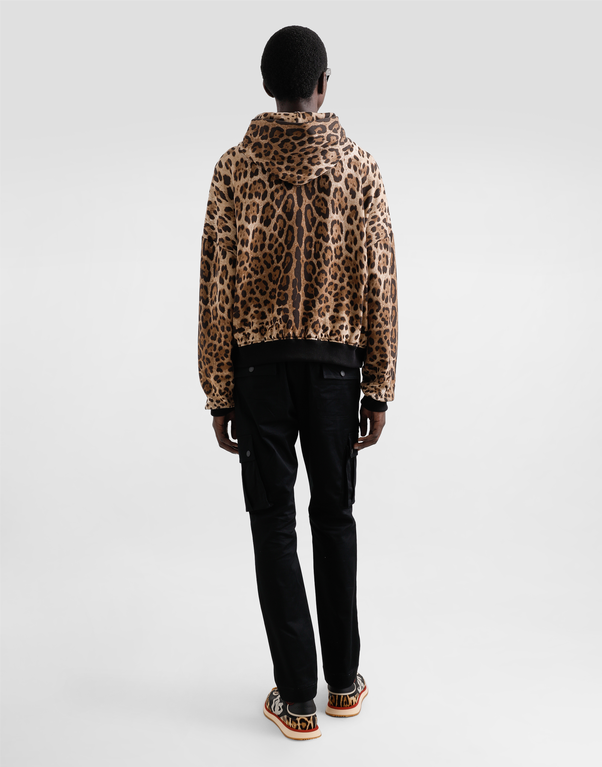  Dolce & Gabbana Kapuzensweatshirt Aus Baumwolle Mit Kapuze Mit Plakette - Mann Sweatshirts Animalprint L 