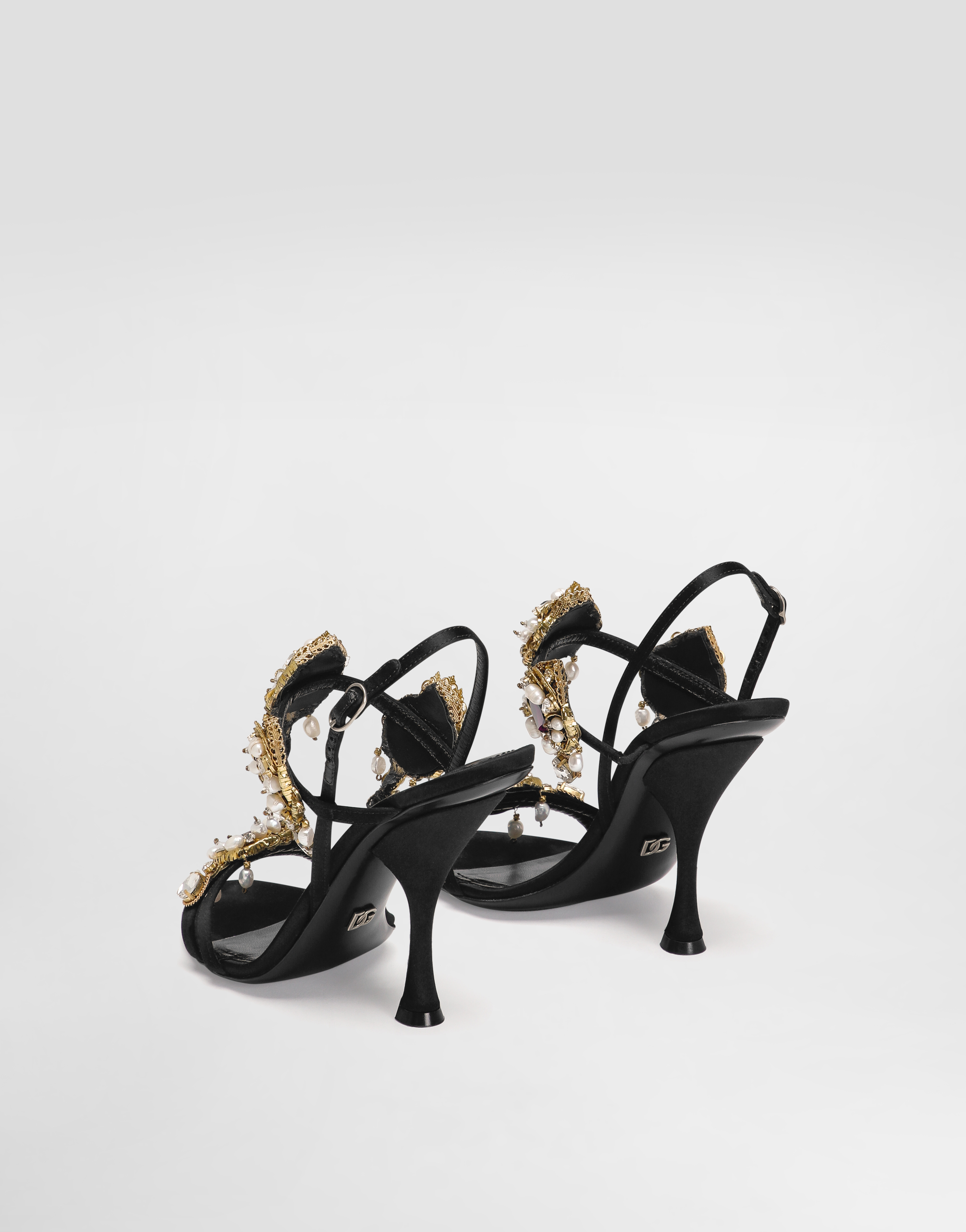 Dolce & Gabbana 105mm Embellished Stiletto Sandals In Animal Print