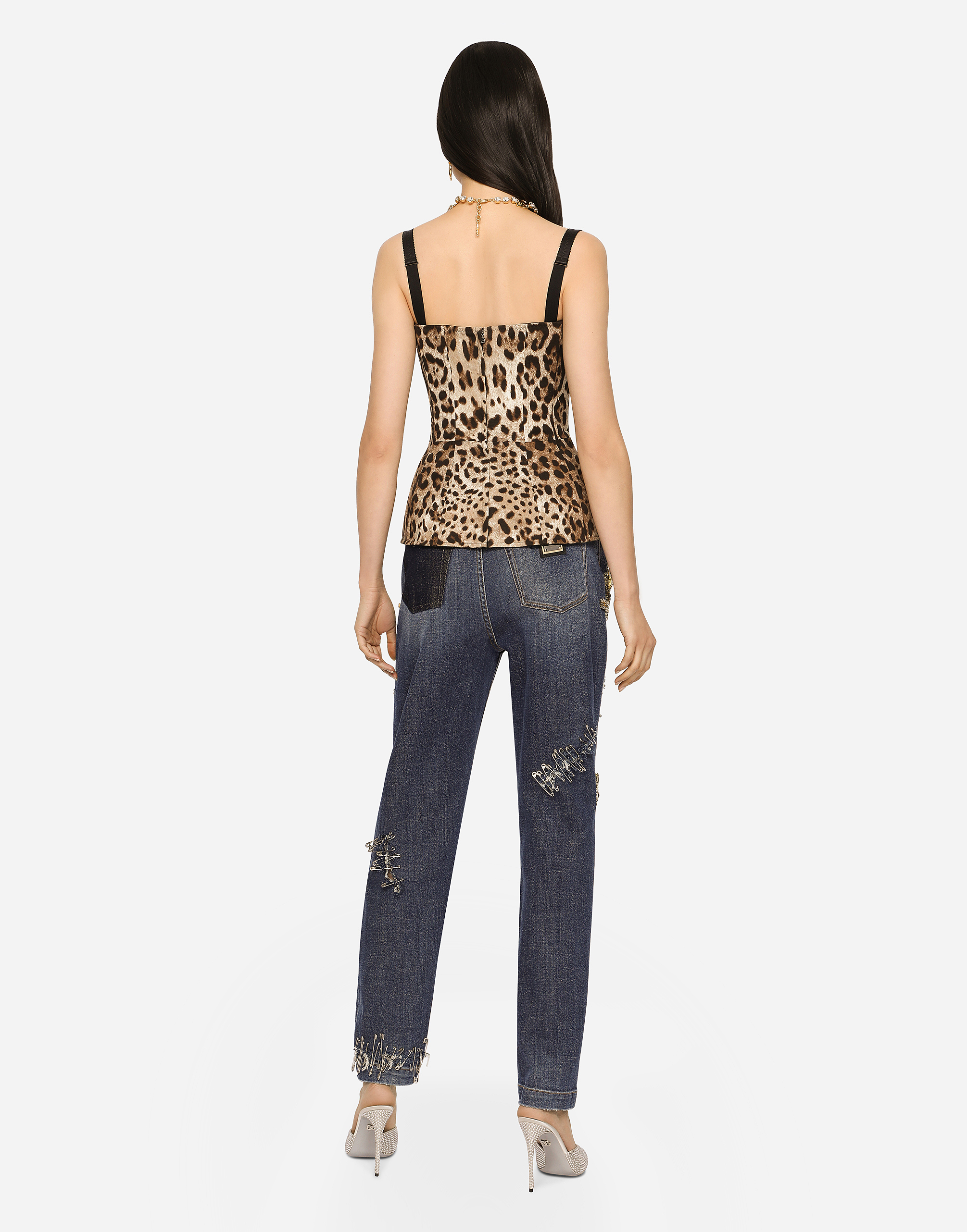 Shop Dolce & Gabbana Bustier In Animal Print