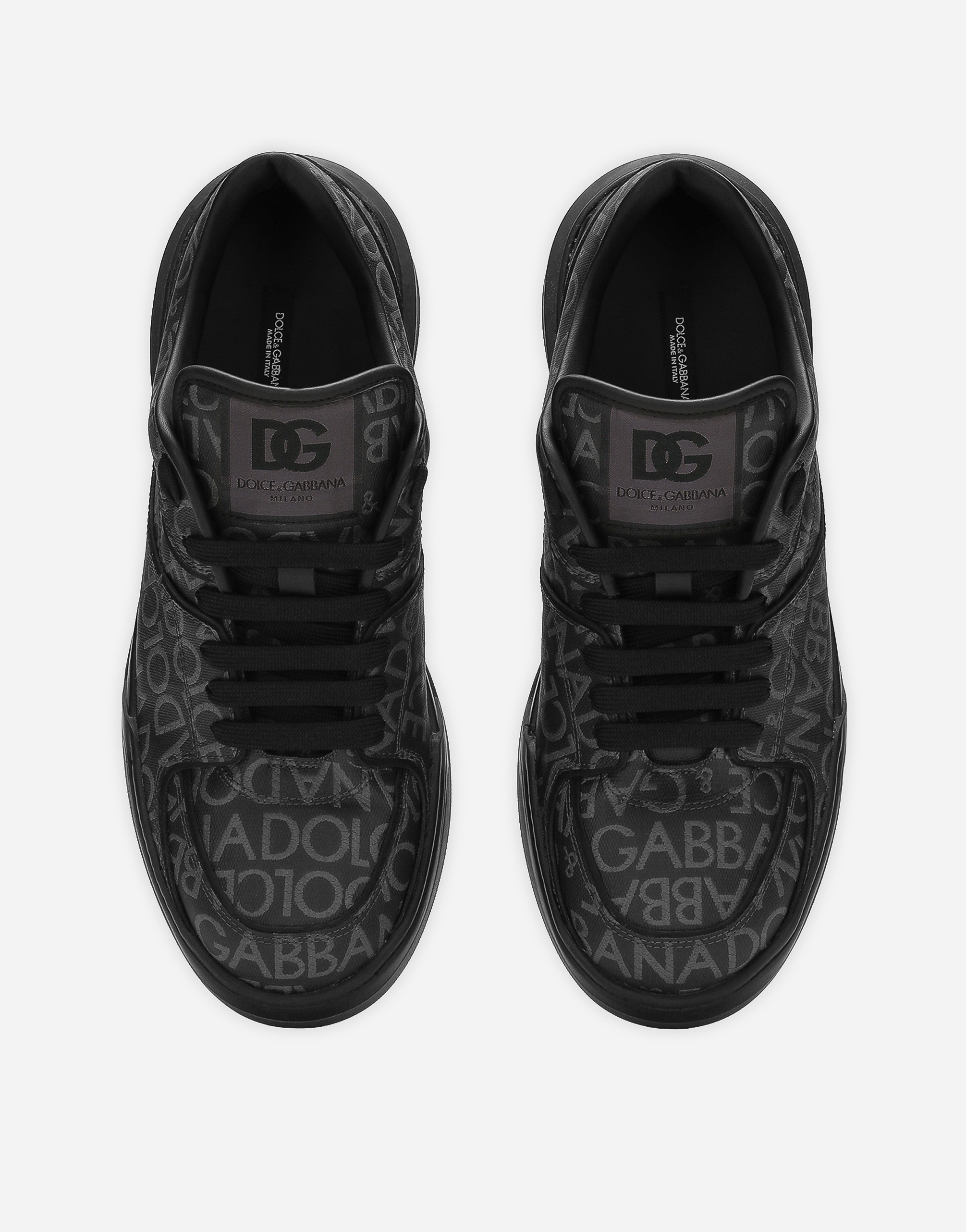 DOLCE & GABBANA COATED JACQUARD NEW ROMA SNEAKERS