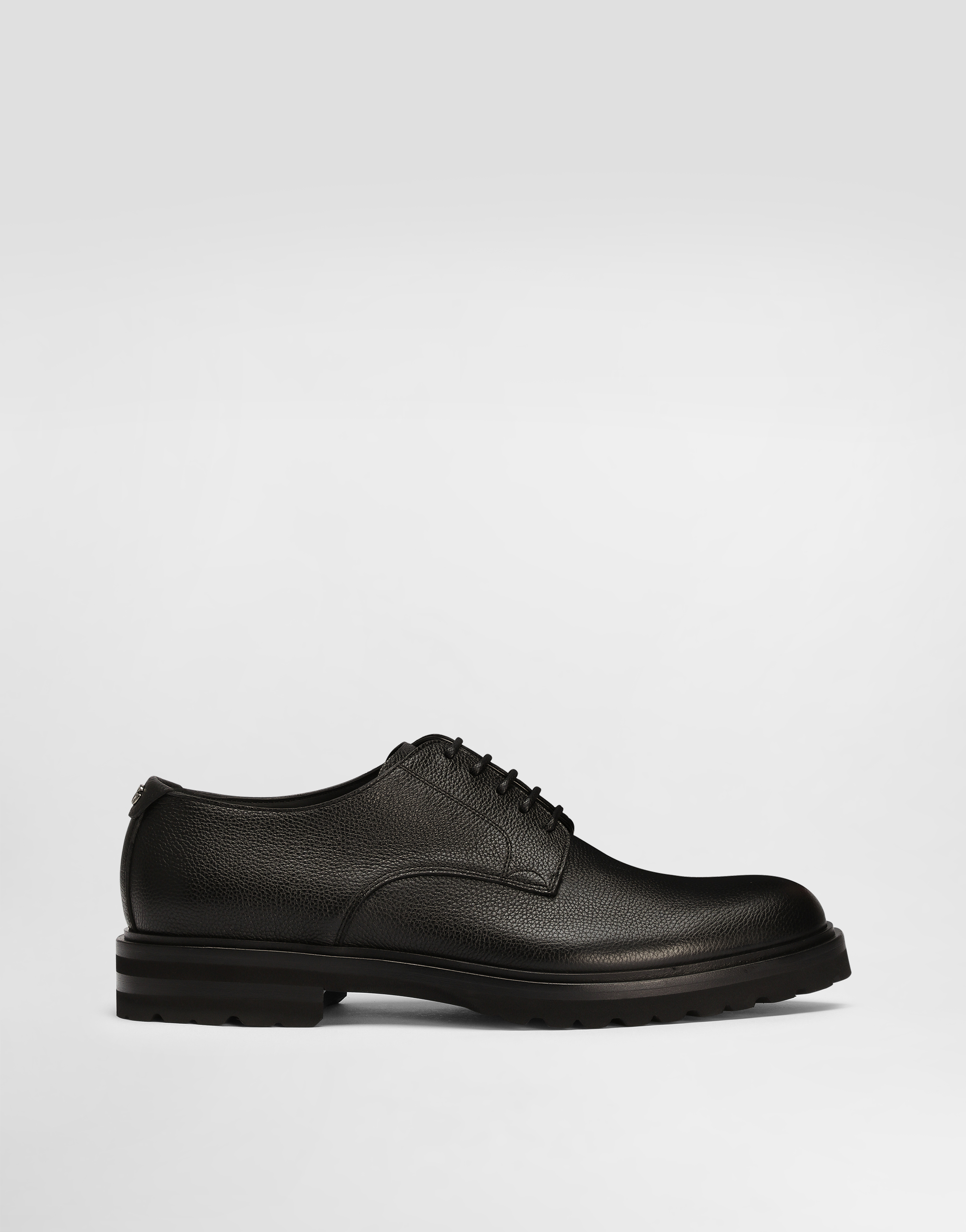 Dolce & Gabbana Grainy Calfskin Derby Shoes - Man Lace-ups Black
