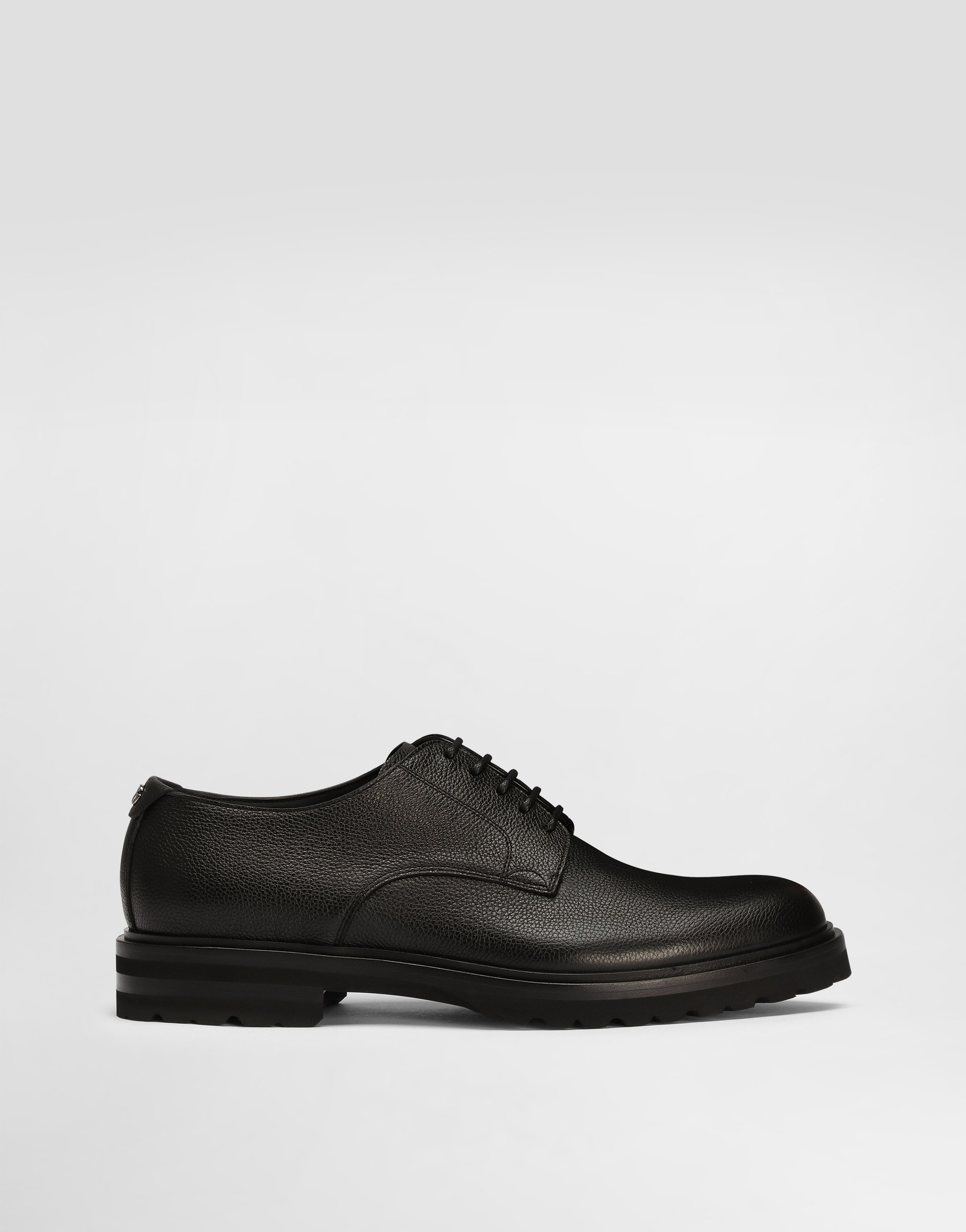 Dolce & Gabbana Grainy Calfskin Derby Shoes - Man Lace-ups Black