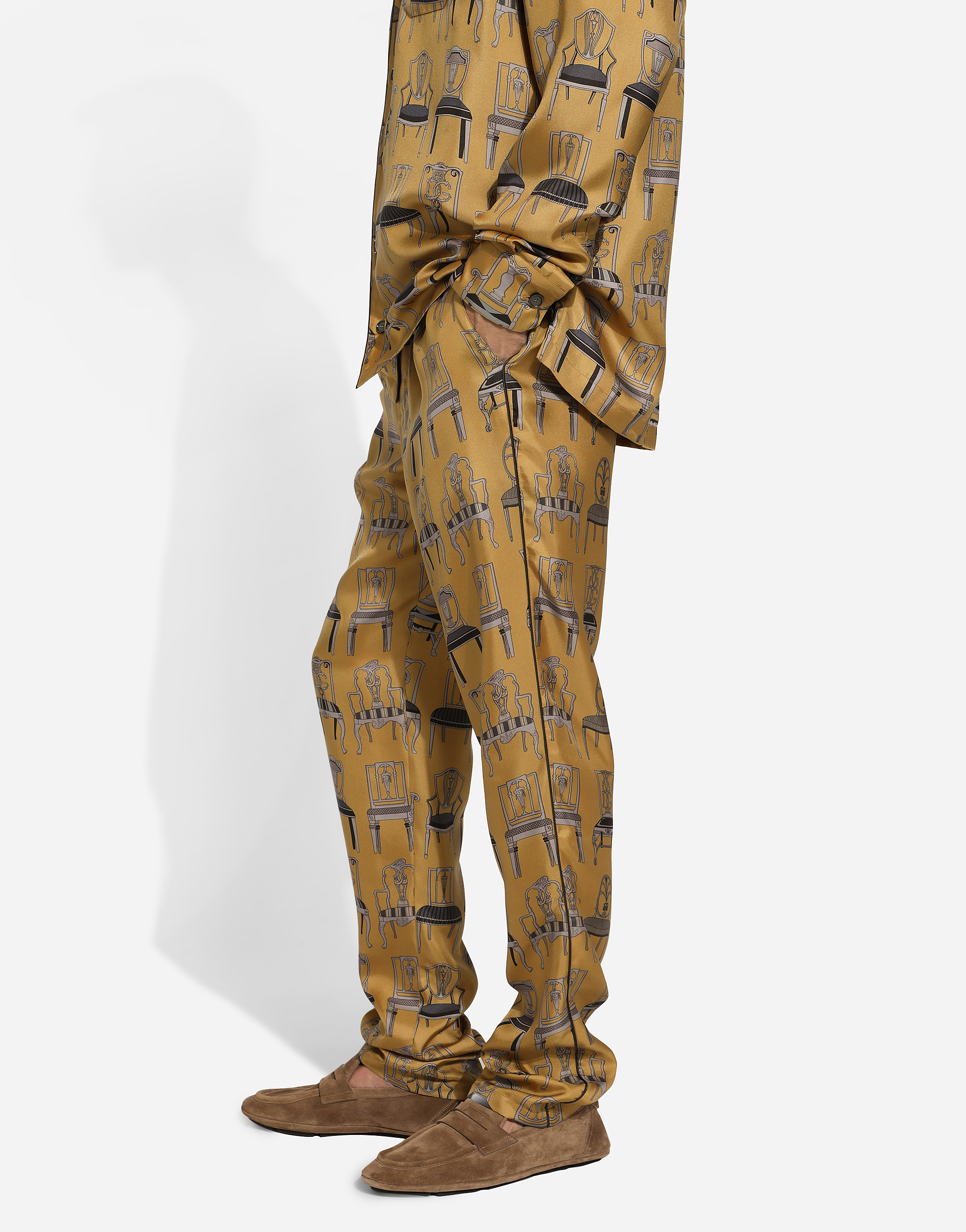 Dolce & Gabbana Printed Silk Twill Jogging Pants In Print