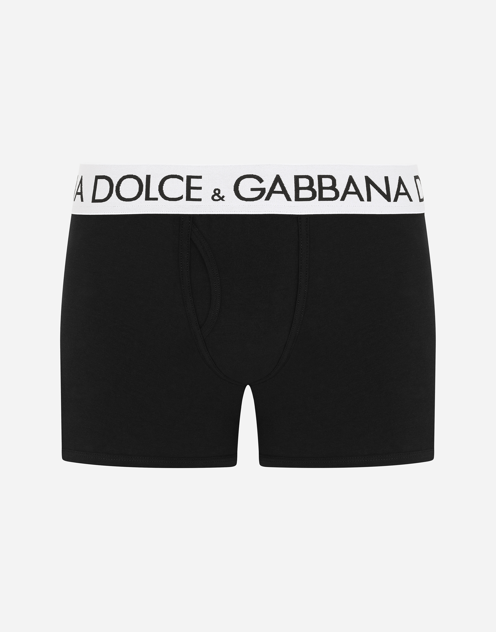 スーツ Dolce & Gabbana Dolce & Gabbana Underwear Black Two-way-stretch cotton jersey long-leg boxers in Black for