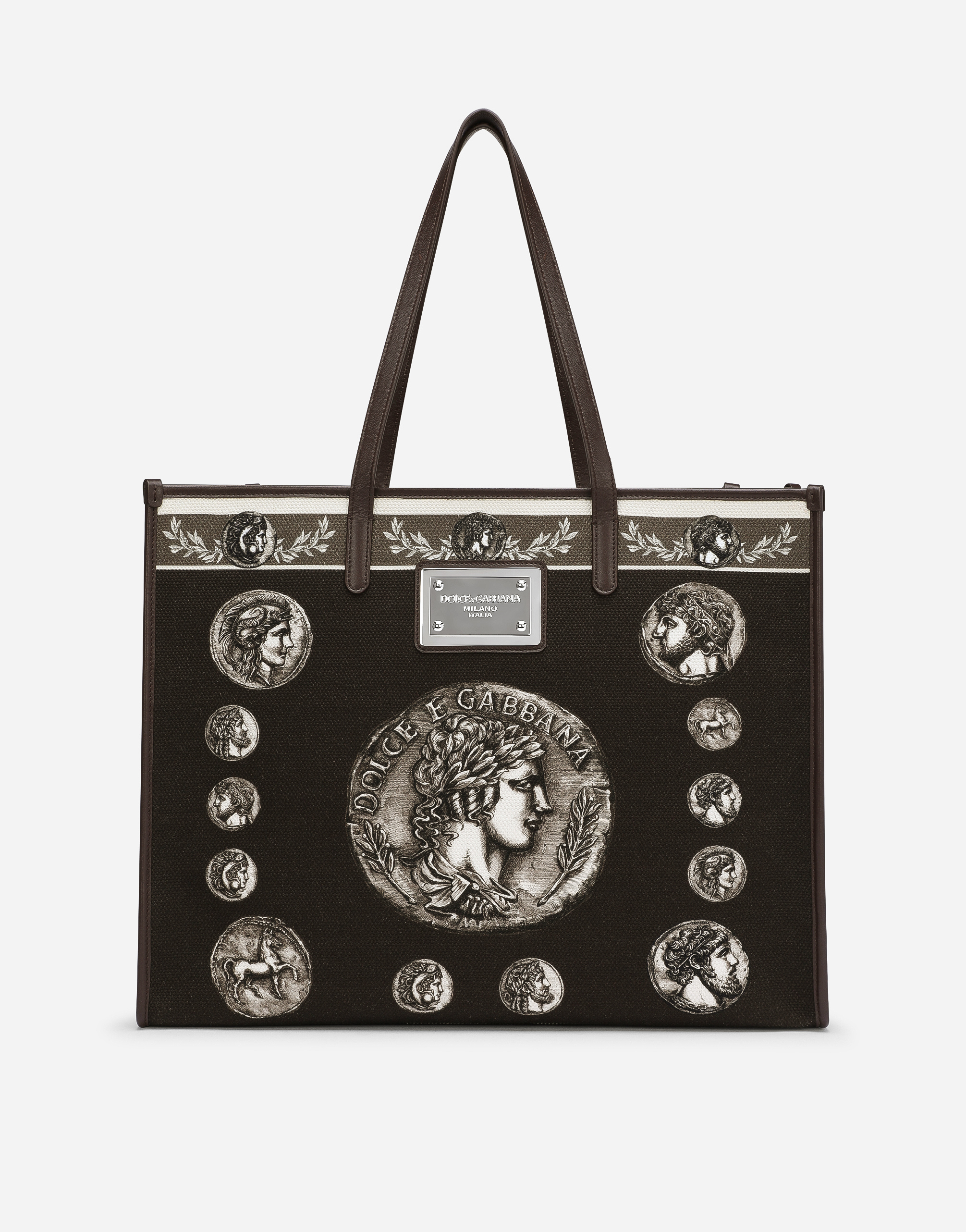 DOLCE & GABBANA LARGE PRINTED CANVAS SHOPPER