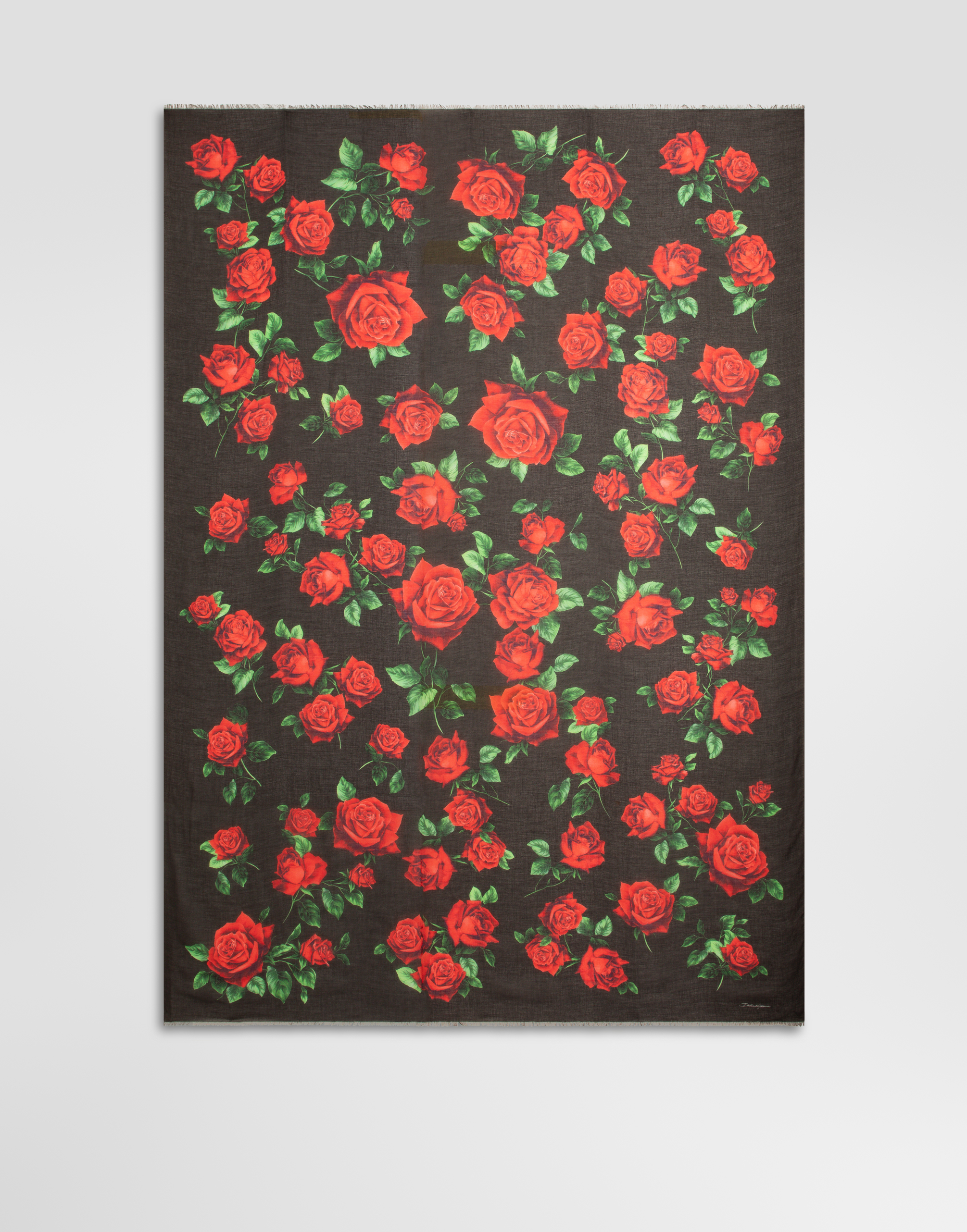 135x200 rose-print cashmere blend stole in Multicolor for Women