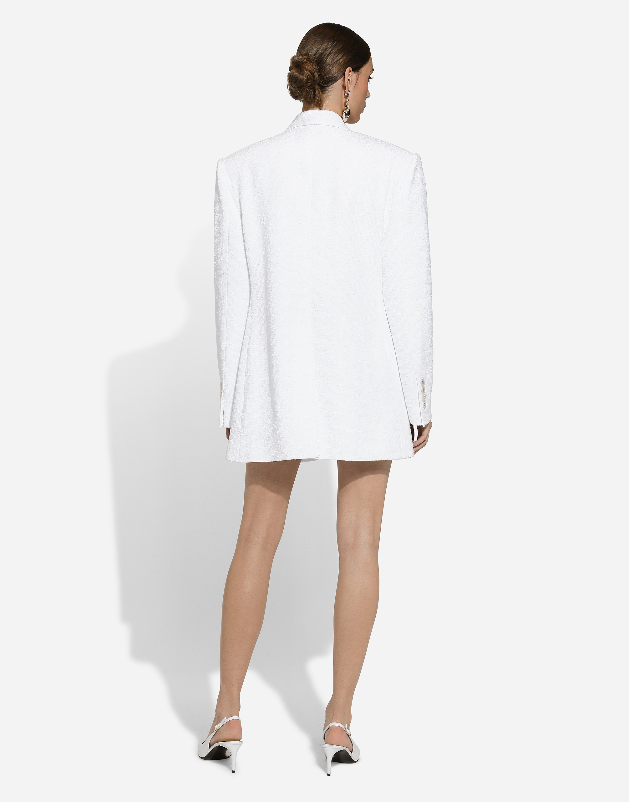 Dolce & Gabbana Cotton Raschel Tweed Miniskirt In ホワイト