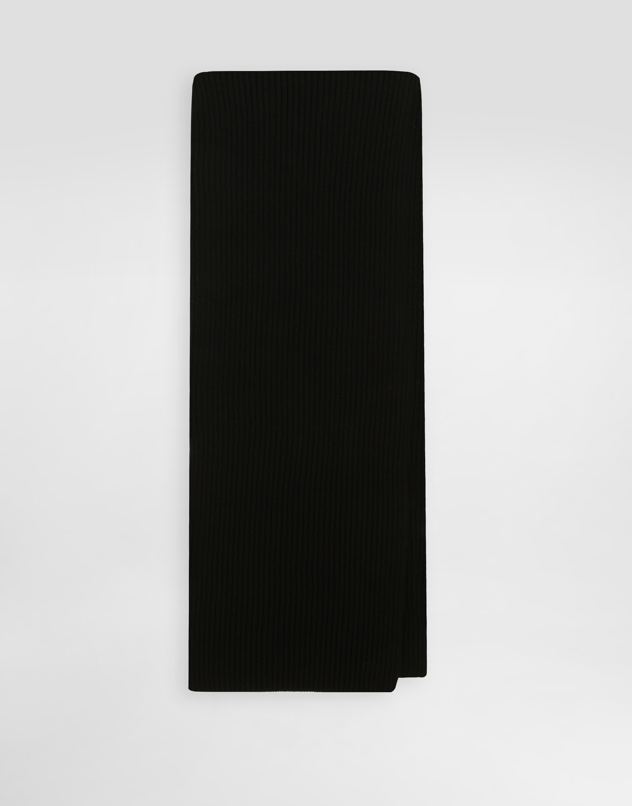Dolce & Gabbana Wool And Cashmere Knitted Scarf In Black