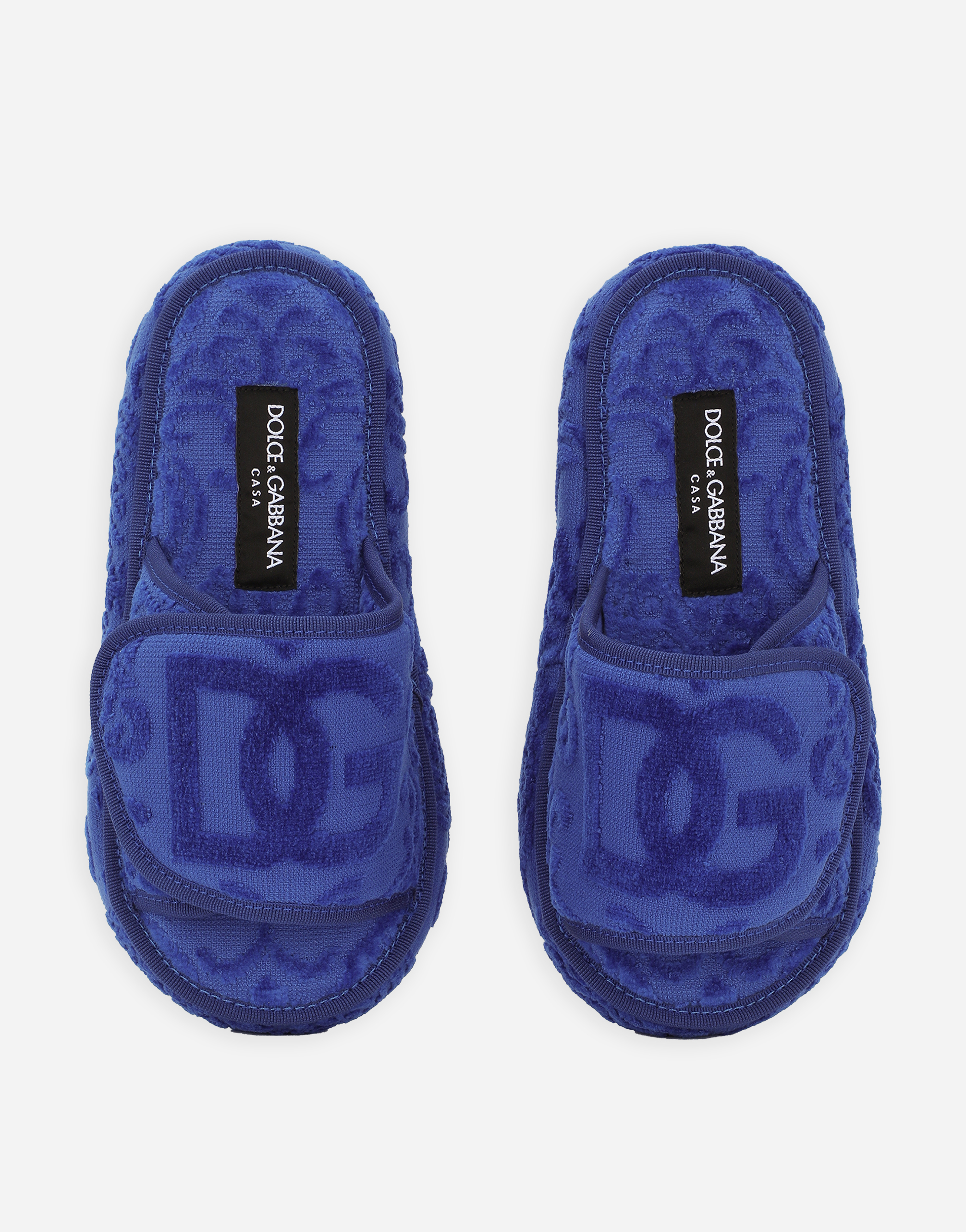 Dolce & Gabbana Terry Cotton Plateau Slippes In Multicolor