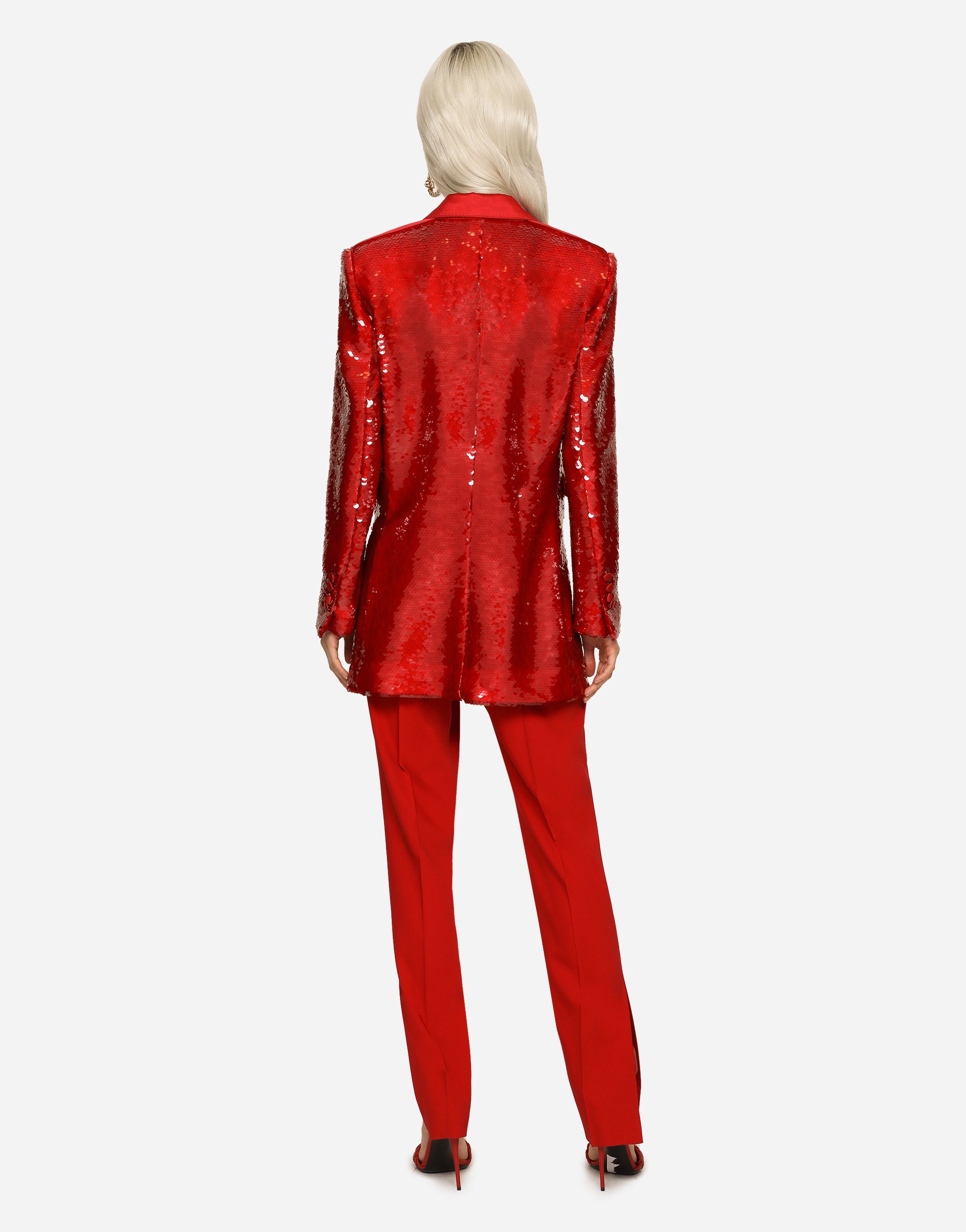 Dolce & Gabbana Sequin Blazer In Bordeaux