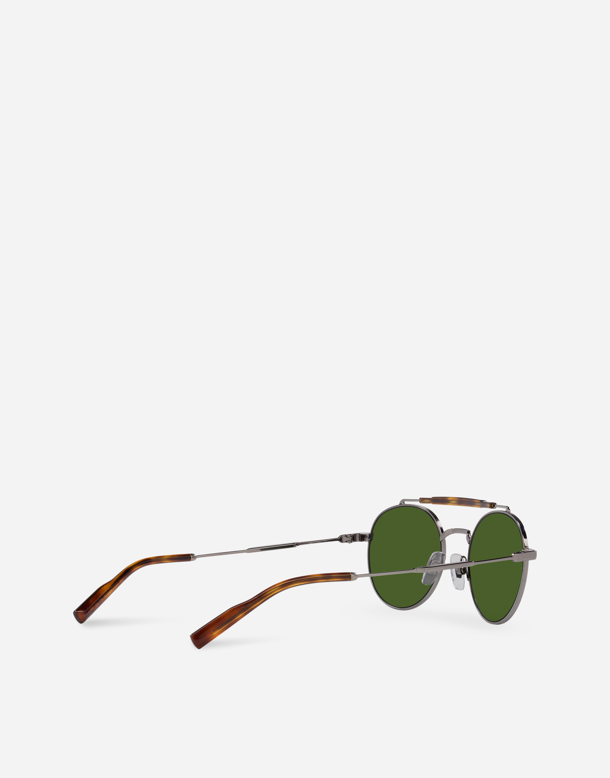 Shop Dolce & Gabbana Diagonal Cut Sunglasses In Gunmetal