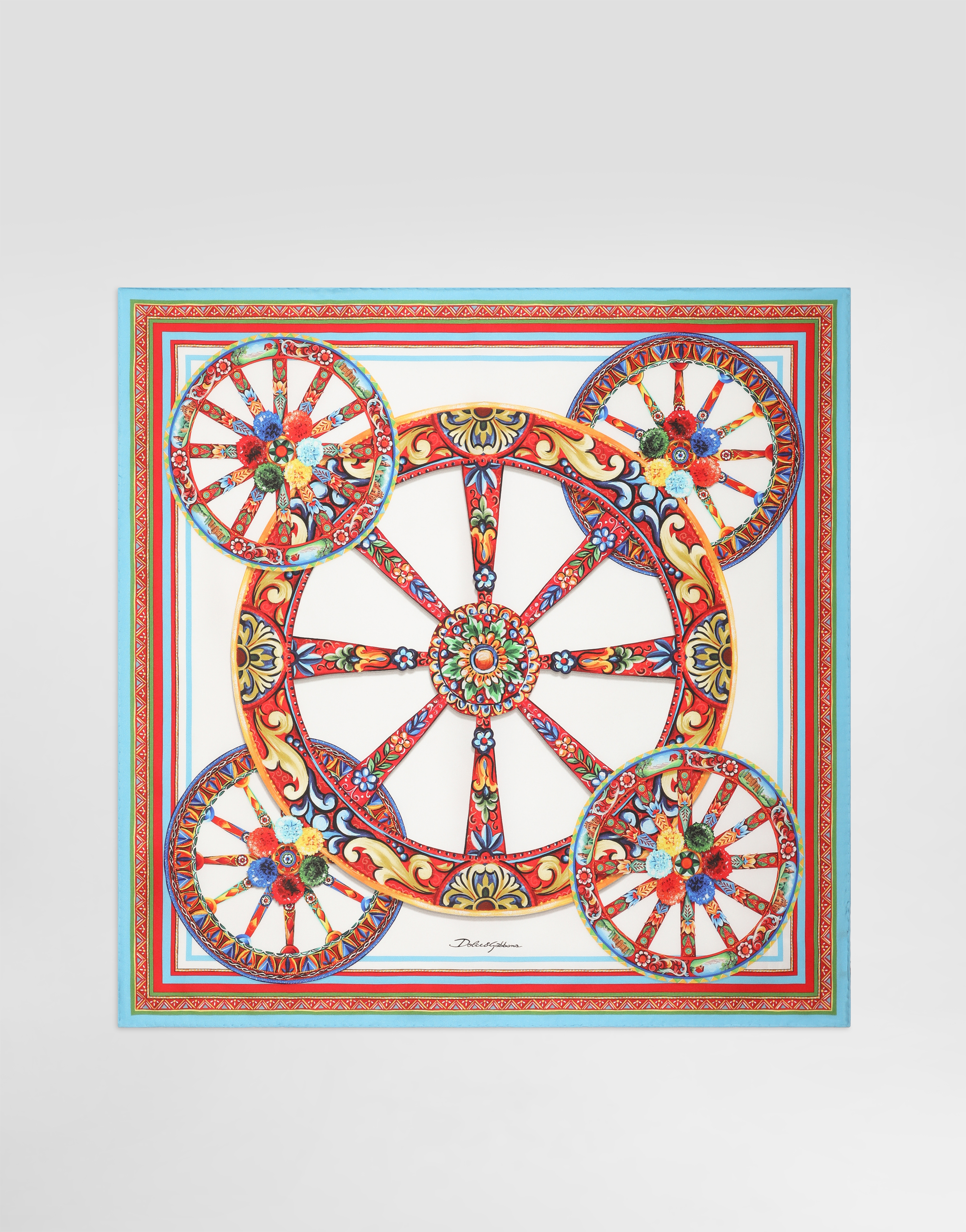 70x70 carretto-print silk twill scarf in Multicolor for Women