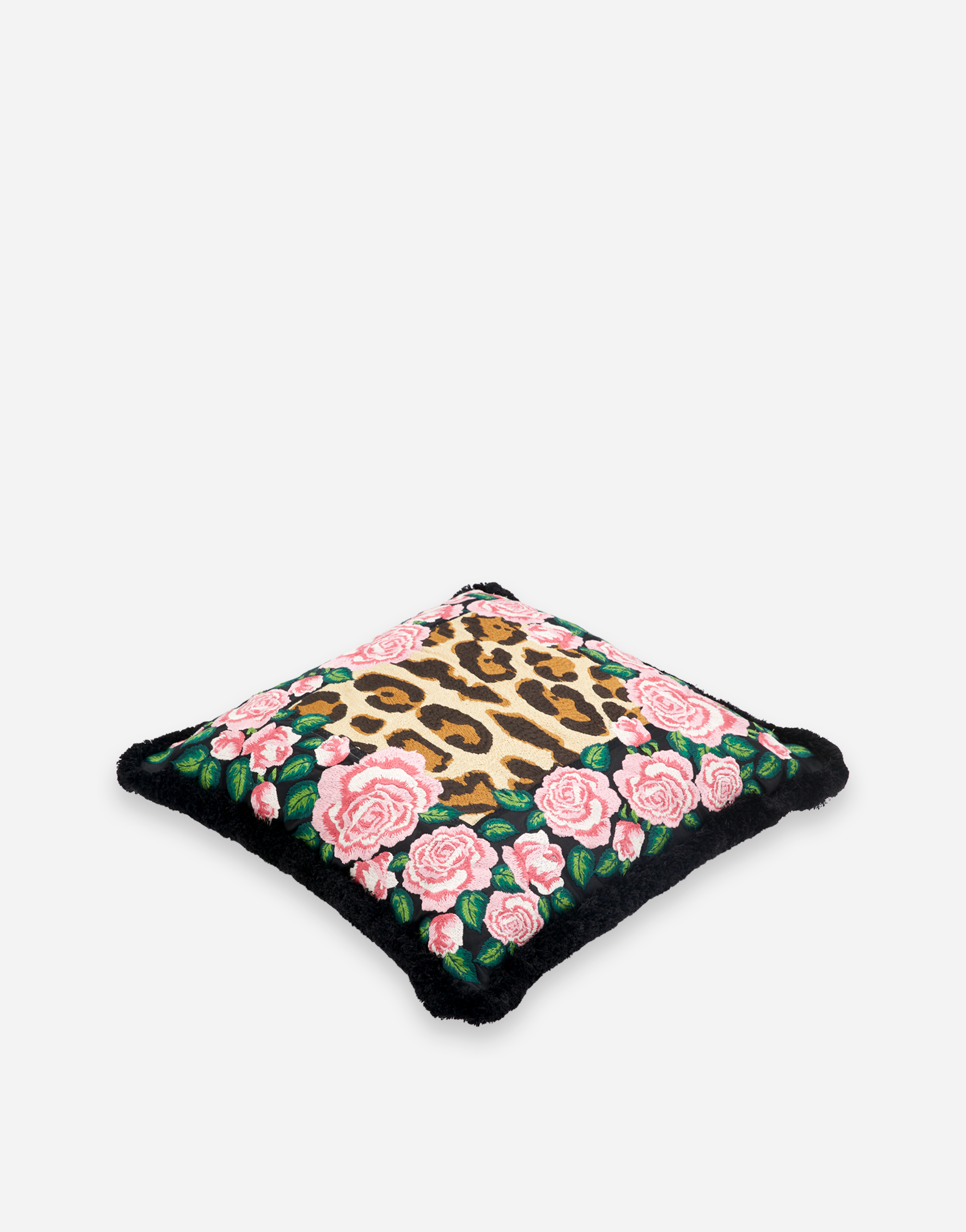 Shop Dolce & Gabbana Embroidered Cushion Medium In Multicolor