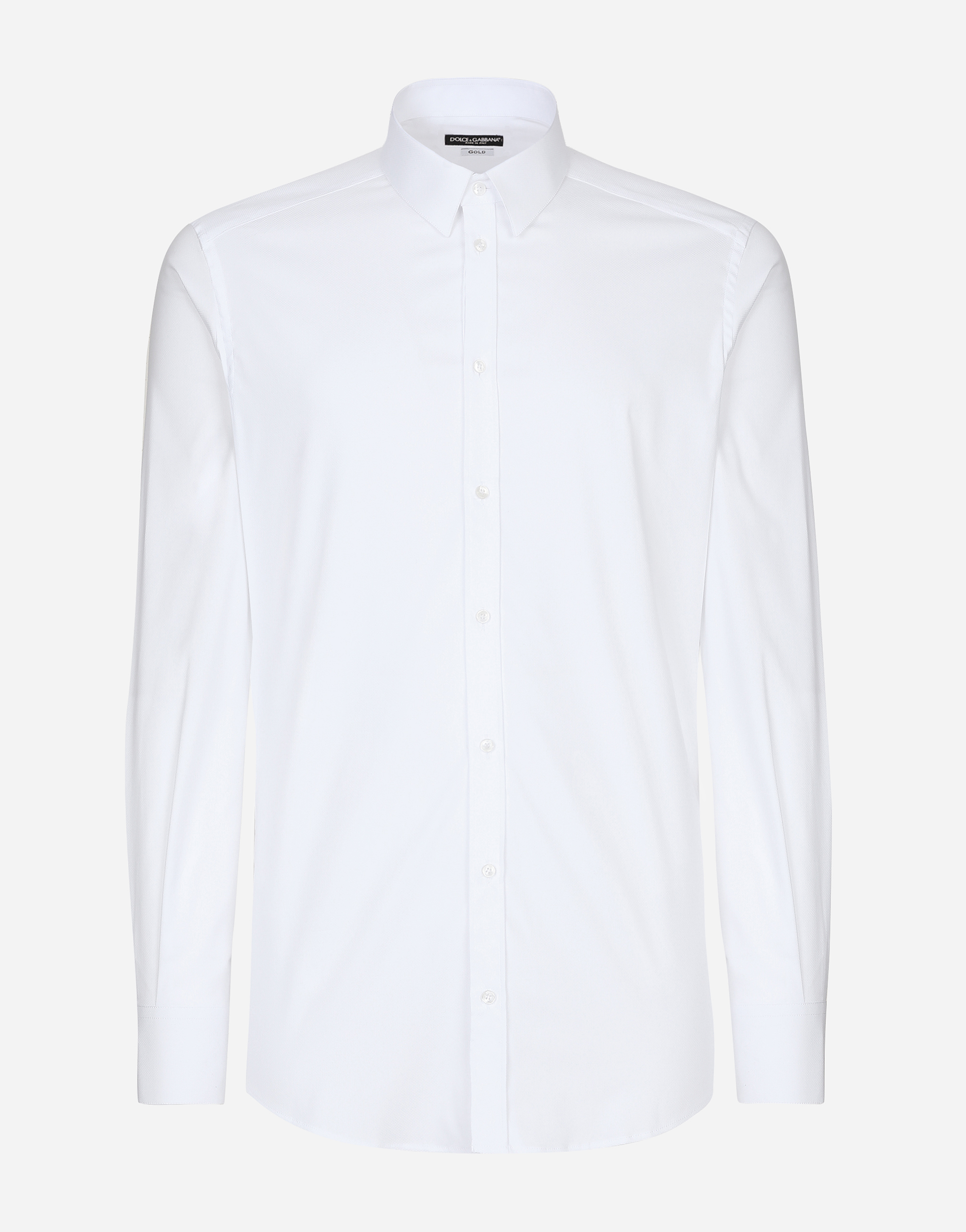 Dolce & Gabbana White Cotton Formal Dress Top Sicilia Shirt In Purple