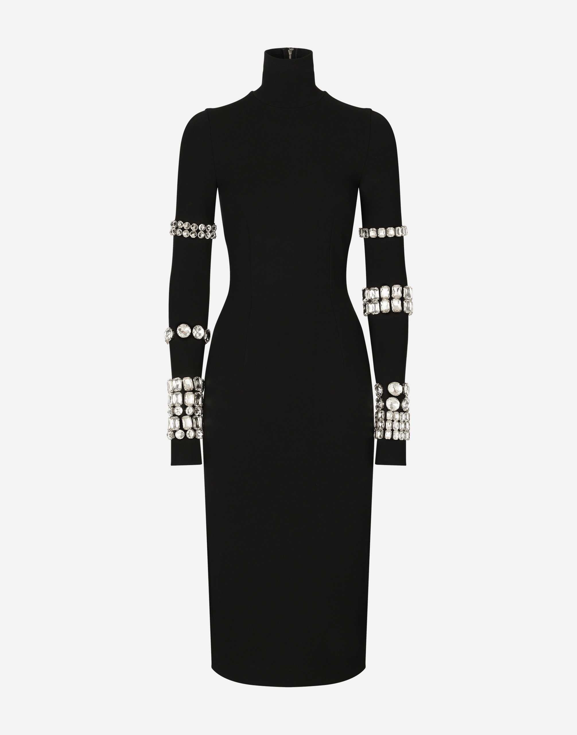 kim-dolce-gabbana-calf-length-dress-in-jersey-milano-rib-with