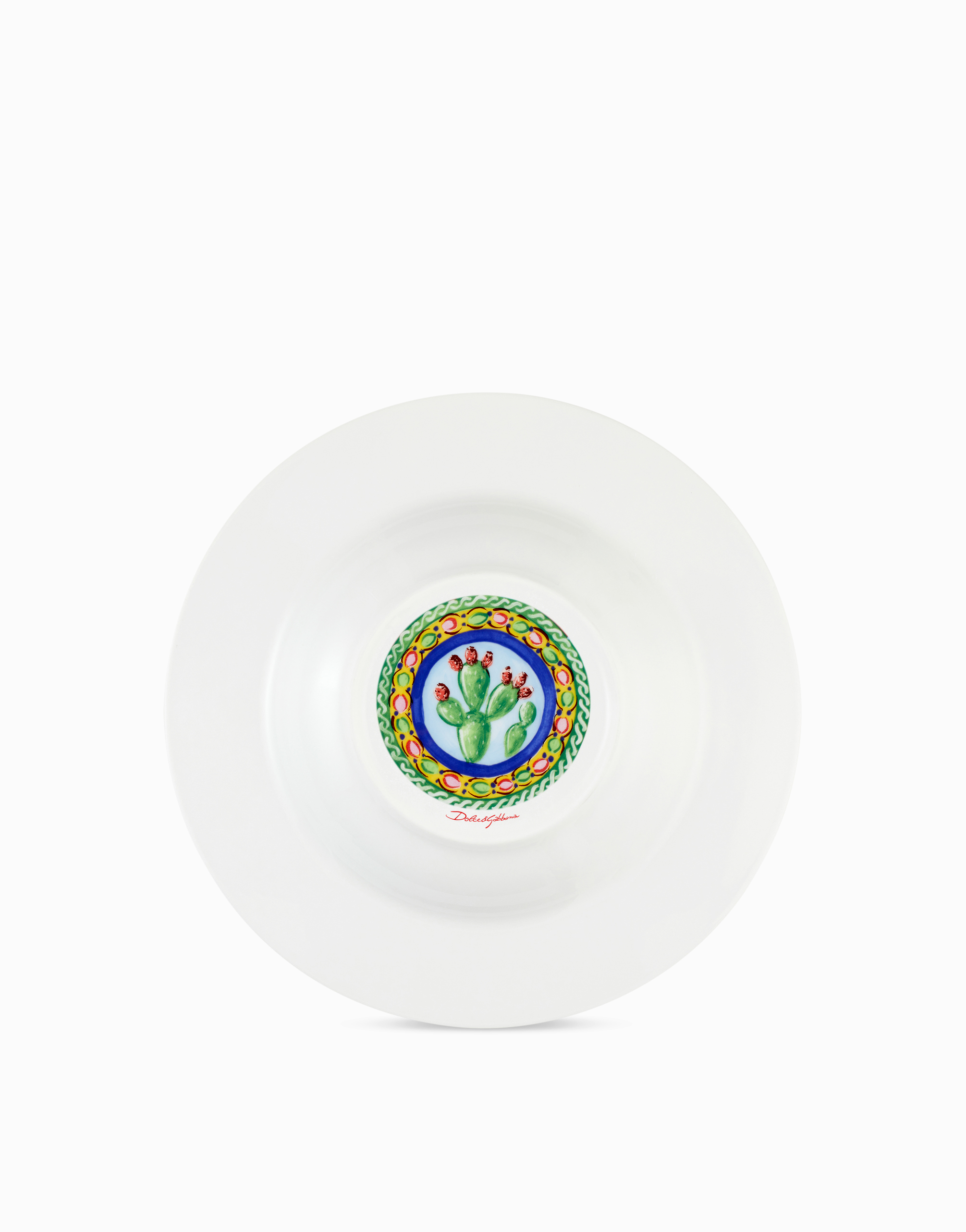 Dolce & Gabbana Set 2 Soup Plates In Fine Porcelain Multicolor Unisex Onesize In Multicolor