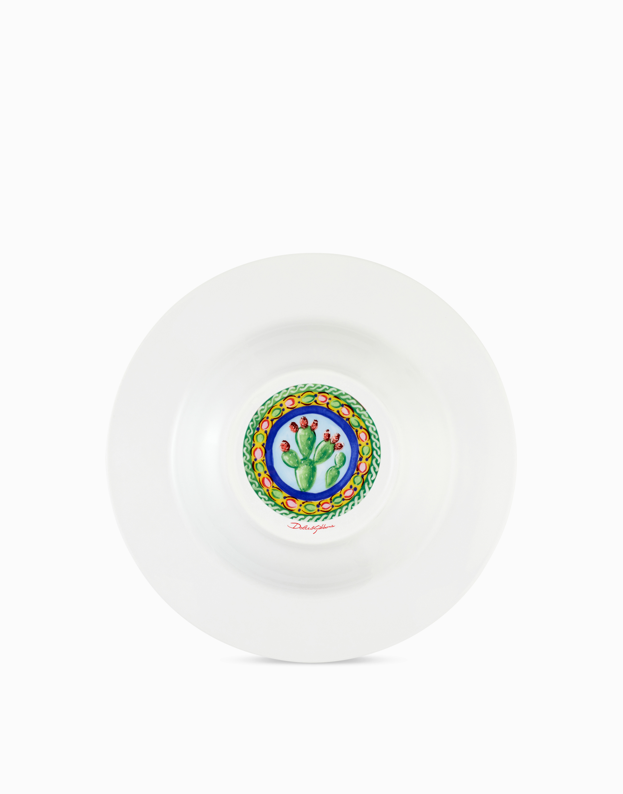 Shop Dolce & Gabbana Set 2 Soup Plates In Fine Porcelain In Multicolor