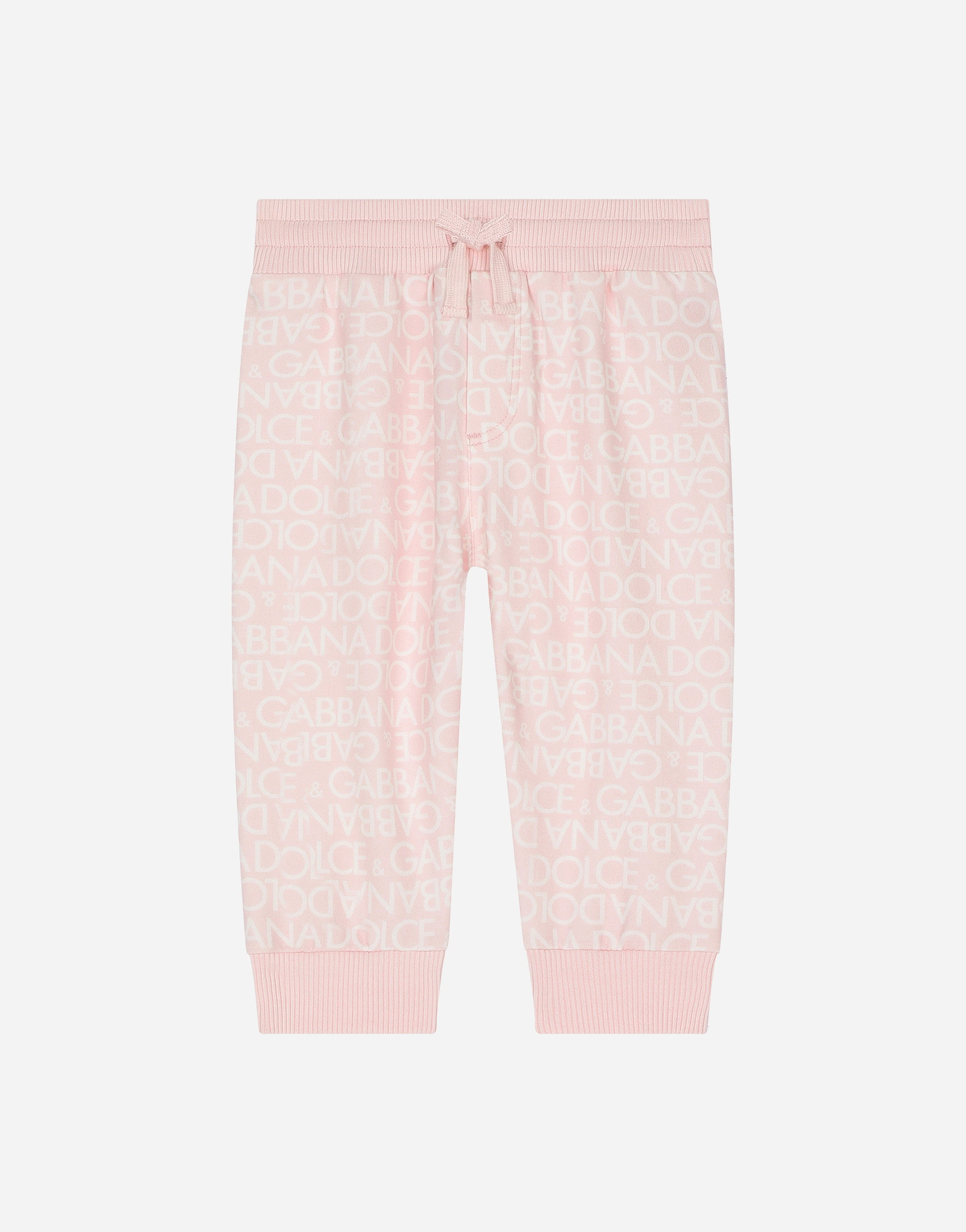 DOLCE & GABBANA JERSEY JOGGING PANTS WITH ALL-OVER LOGO PRINT