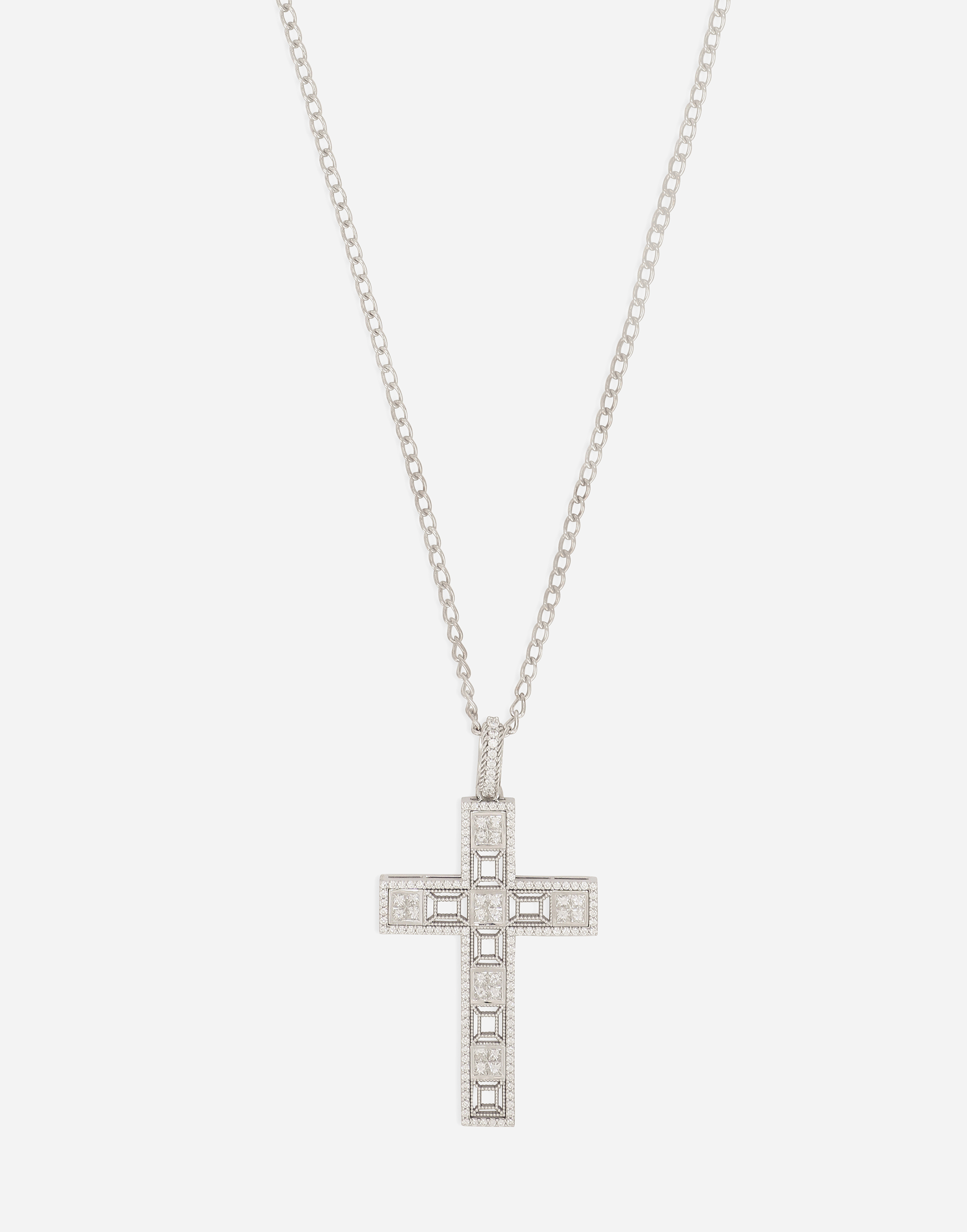Cross Pendant 18-carat white gold and diamonds