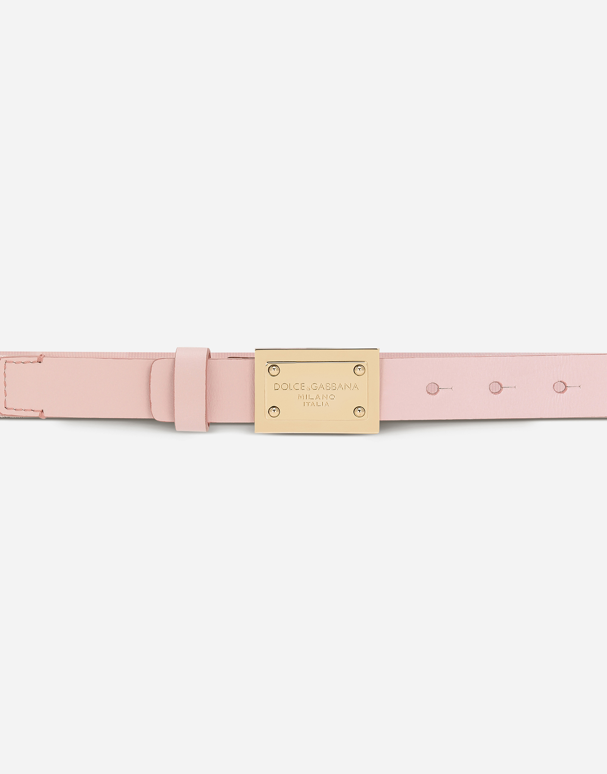 Shop Dolce & Gabbana Belt With Logo Tag In Pink