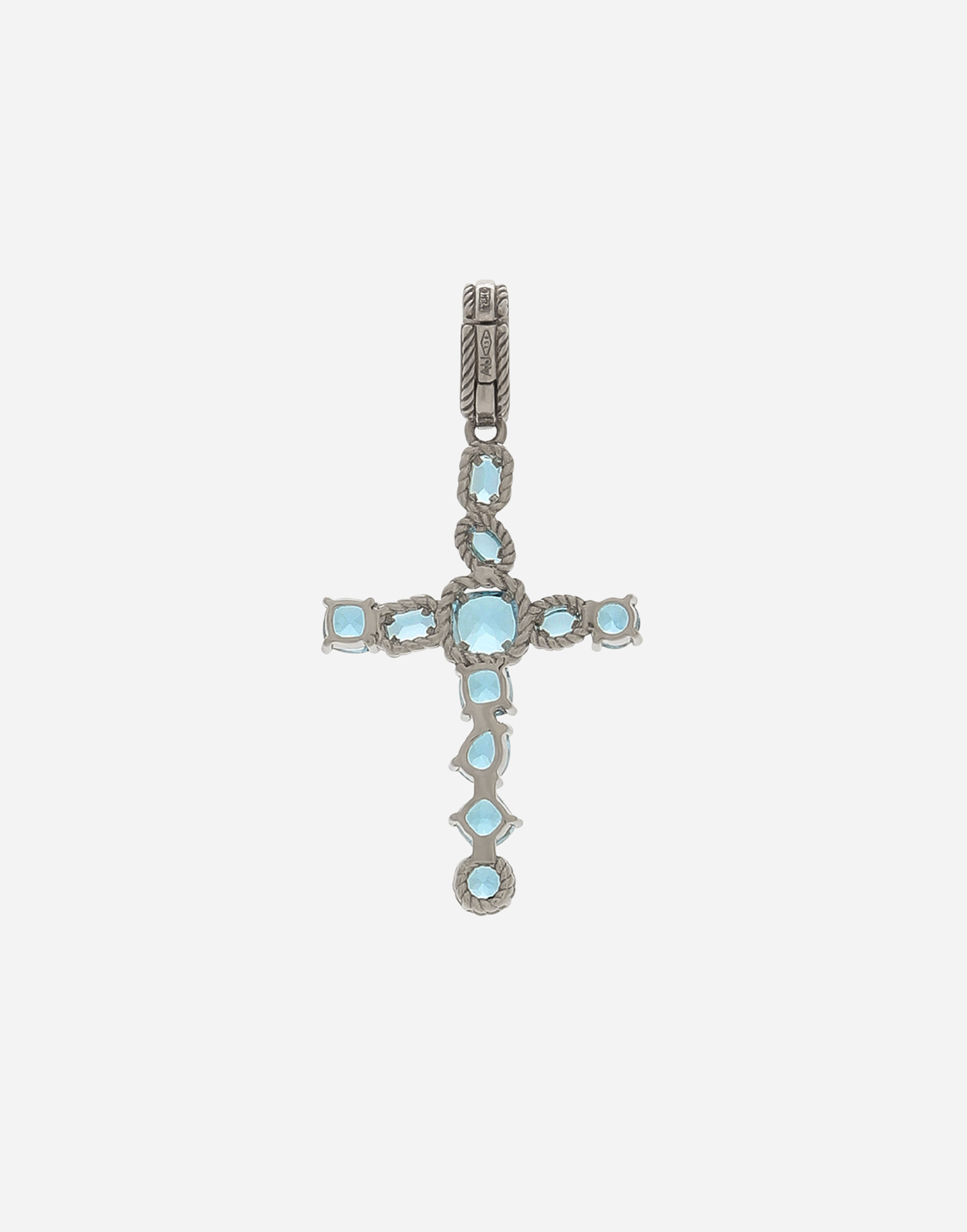DOLCE & GABBANA ANNA CHARM IN WHITE GOLD 18KT WITH LIGHT BLUE TOPAZES