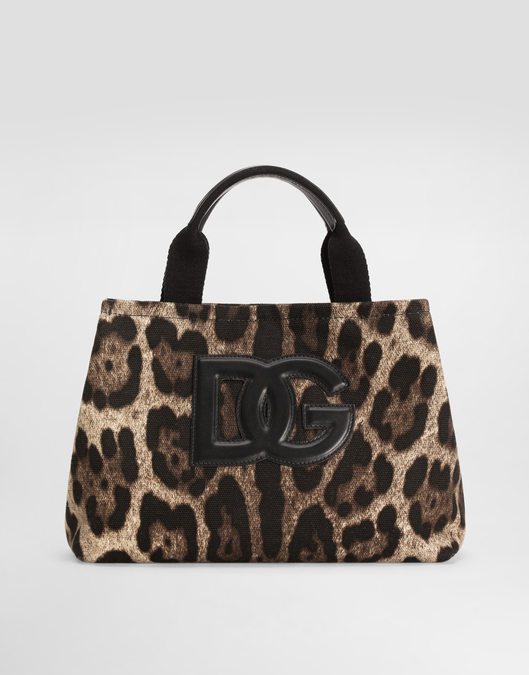 Leo-print canvas shopping bag in Print for Girls | Dolce&Gabbana® US
