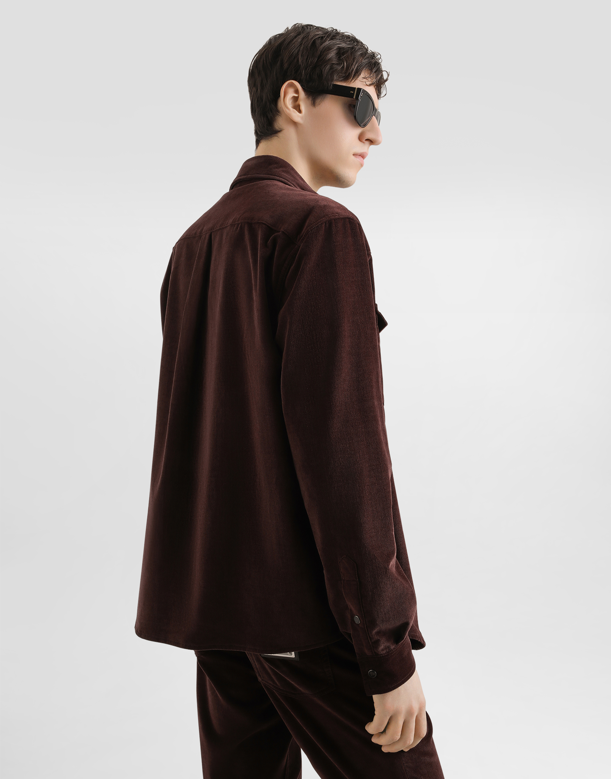 Fine-wale corduroy shirt