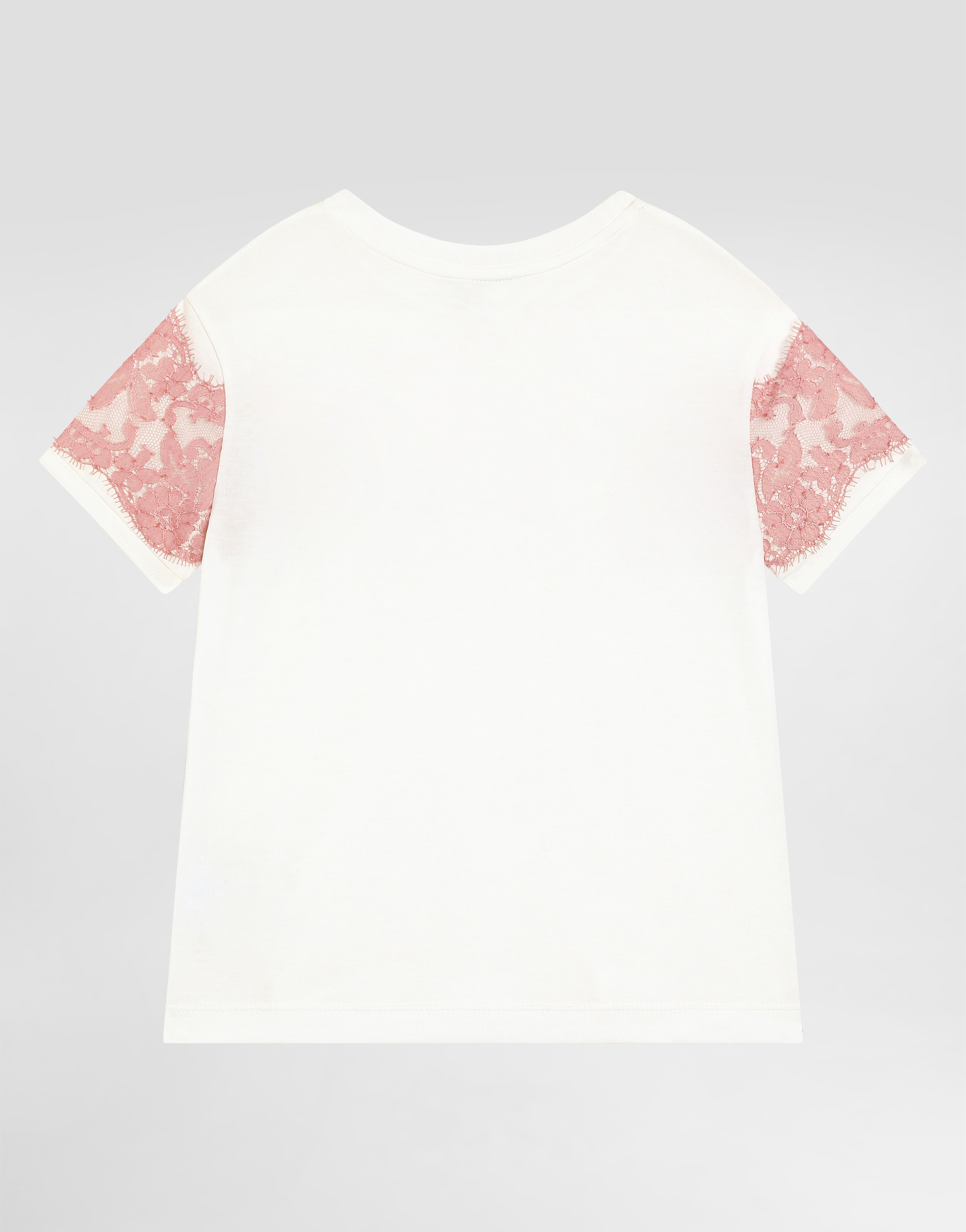 Dolce & Gabbana Jersey And Lace T-shirt In White
