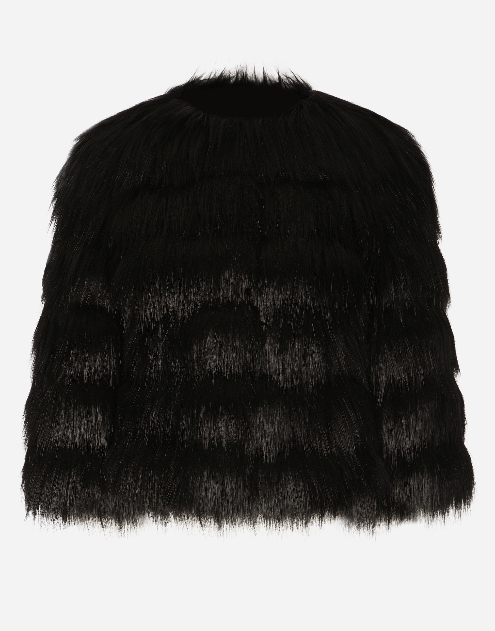 Dolce & Gabbana Faux Fur Jacket - Woman Blazers Black Faux Fur