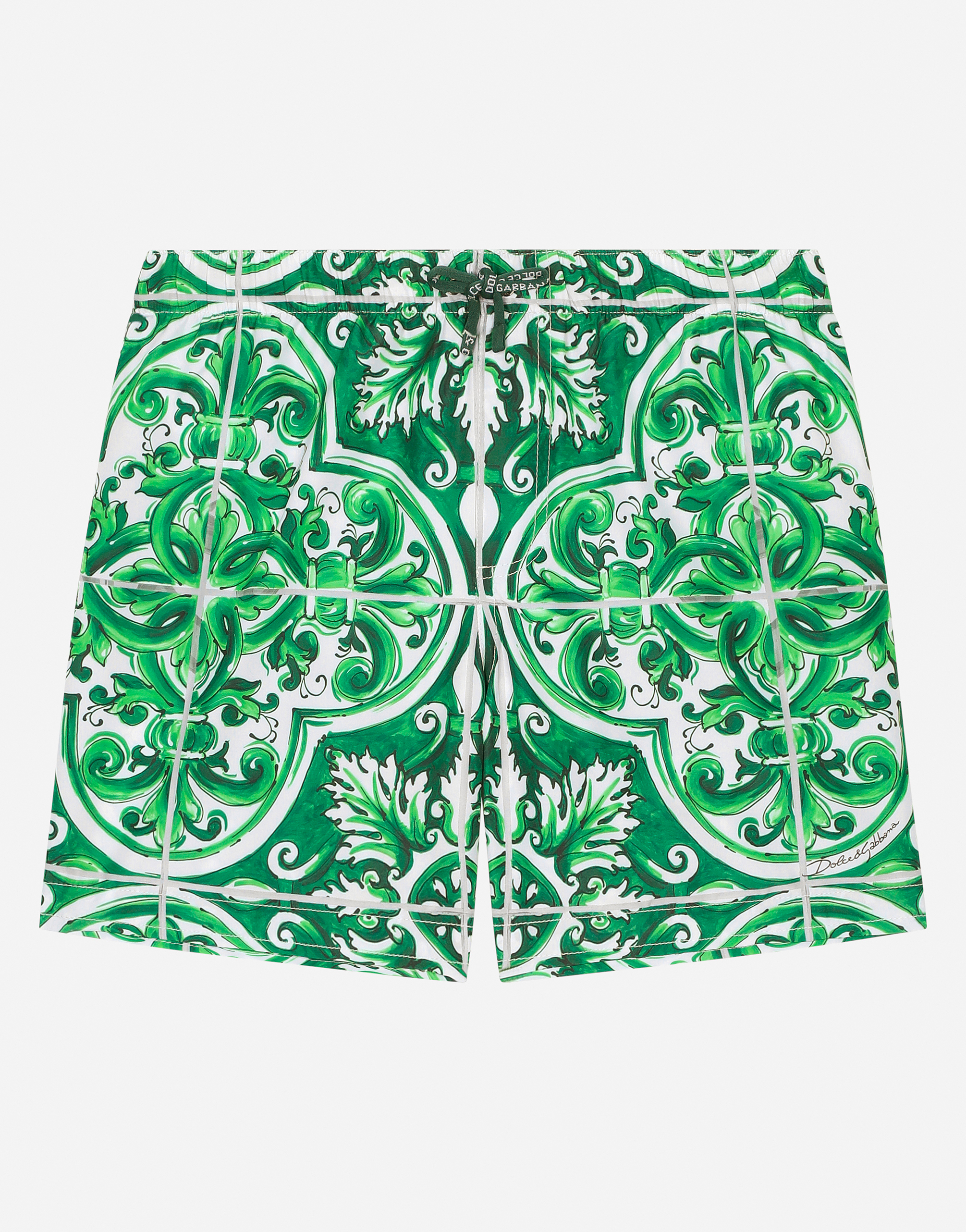 Dolce & Gabbana Straight-leg Mid-length Printed Swim Shorts In Print