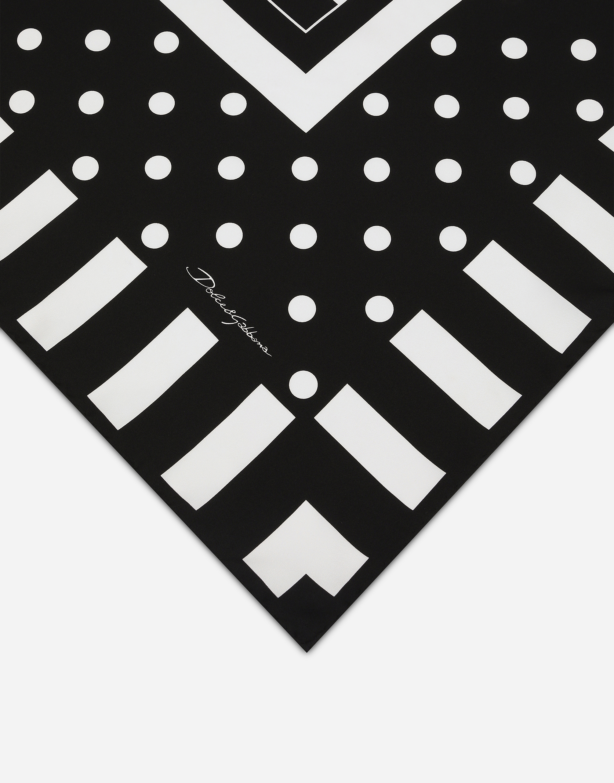 Dolce & Gabbana Silk Twill Scarf With Striped Print (90x90) In プリ