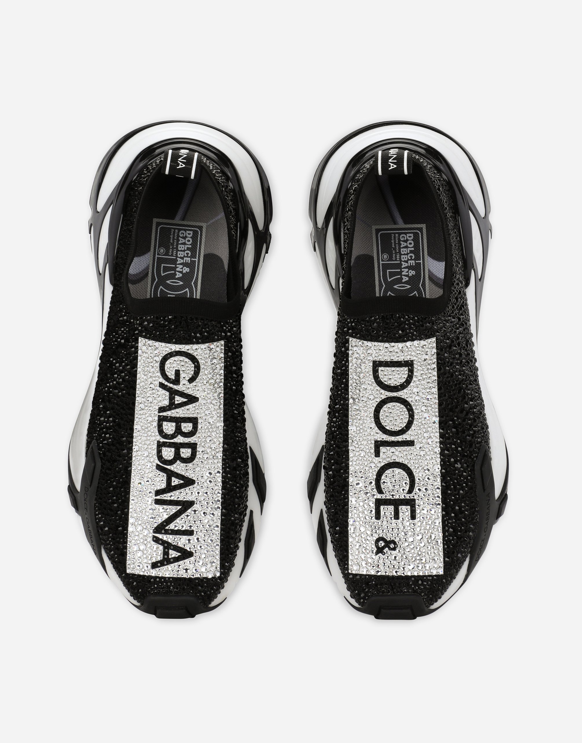 Shop Dolce & Gabbana Fast Sneakers With Fusible Rhinestones In White