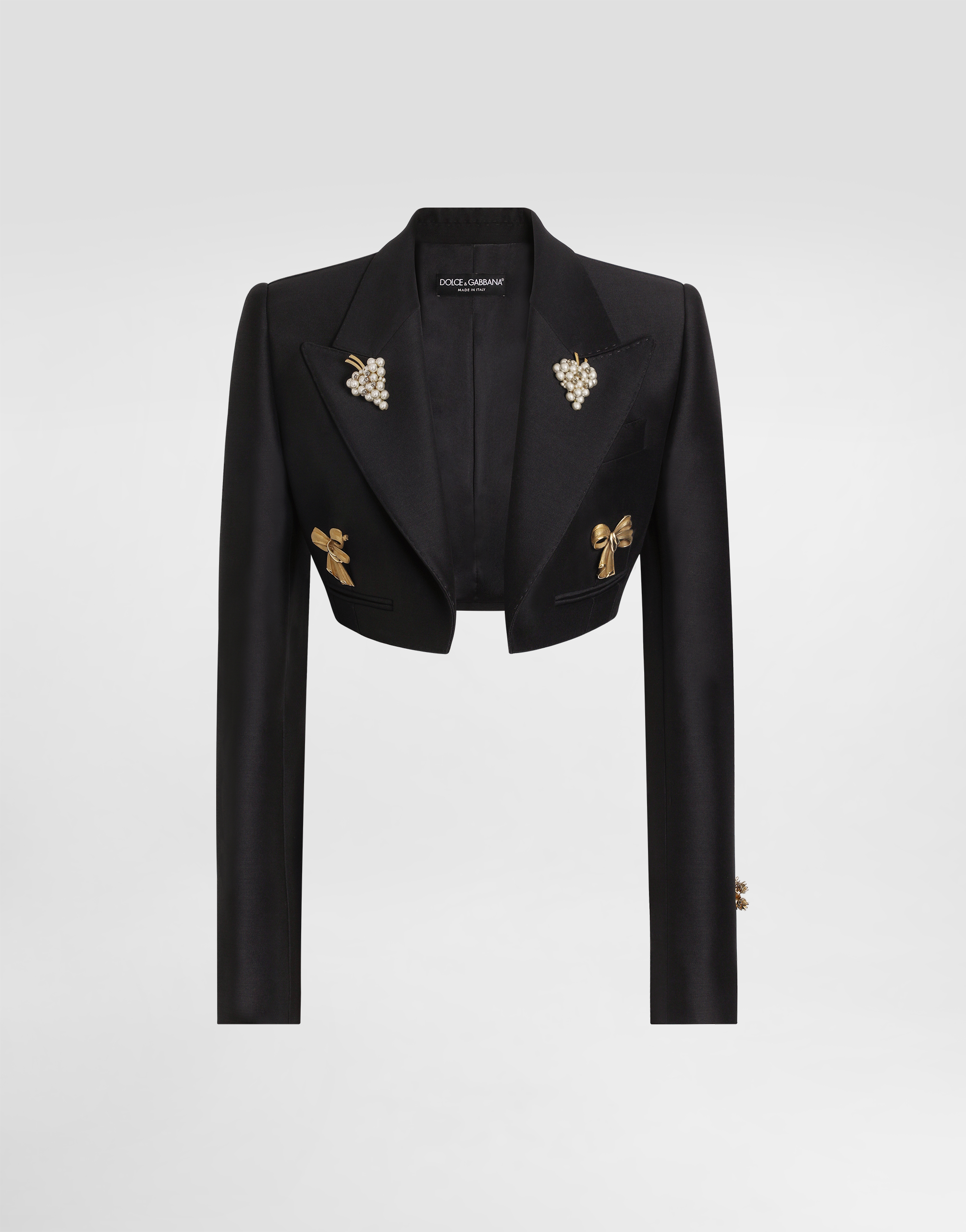 Dolce & Gabbana Single-breasted Jacket In Faille In Black