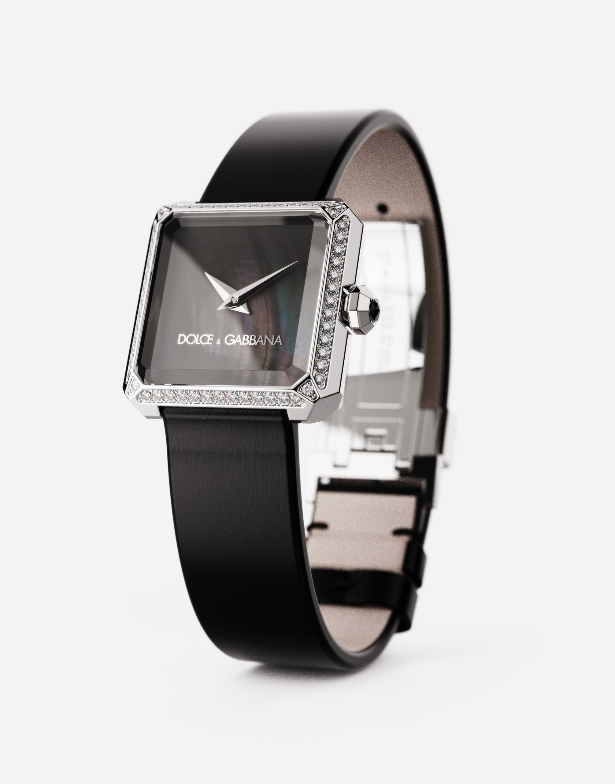 Shop Dolce & Gabbana Sofia Steel Watch With Colorless Diamonds In Black