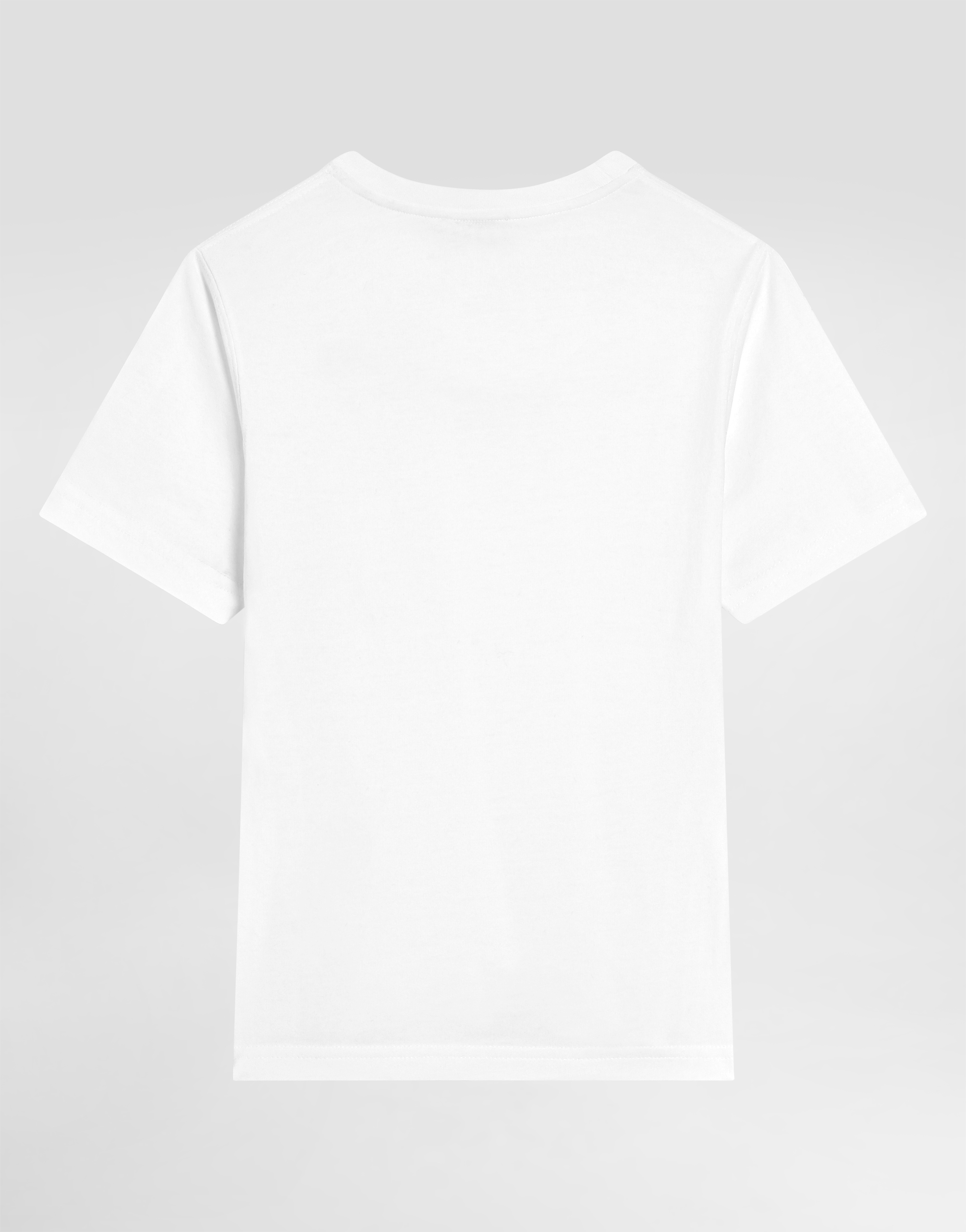 Dolce & Gabbana White Crewneck T-shirt With Logo Lettering Print On The Front