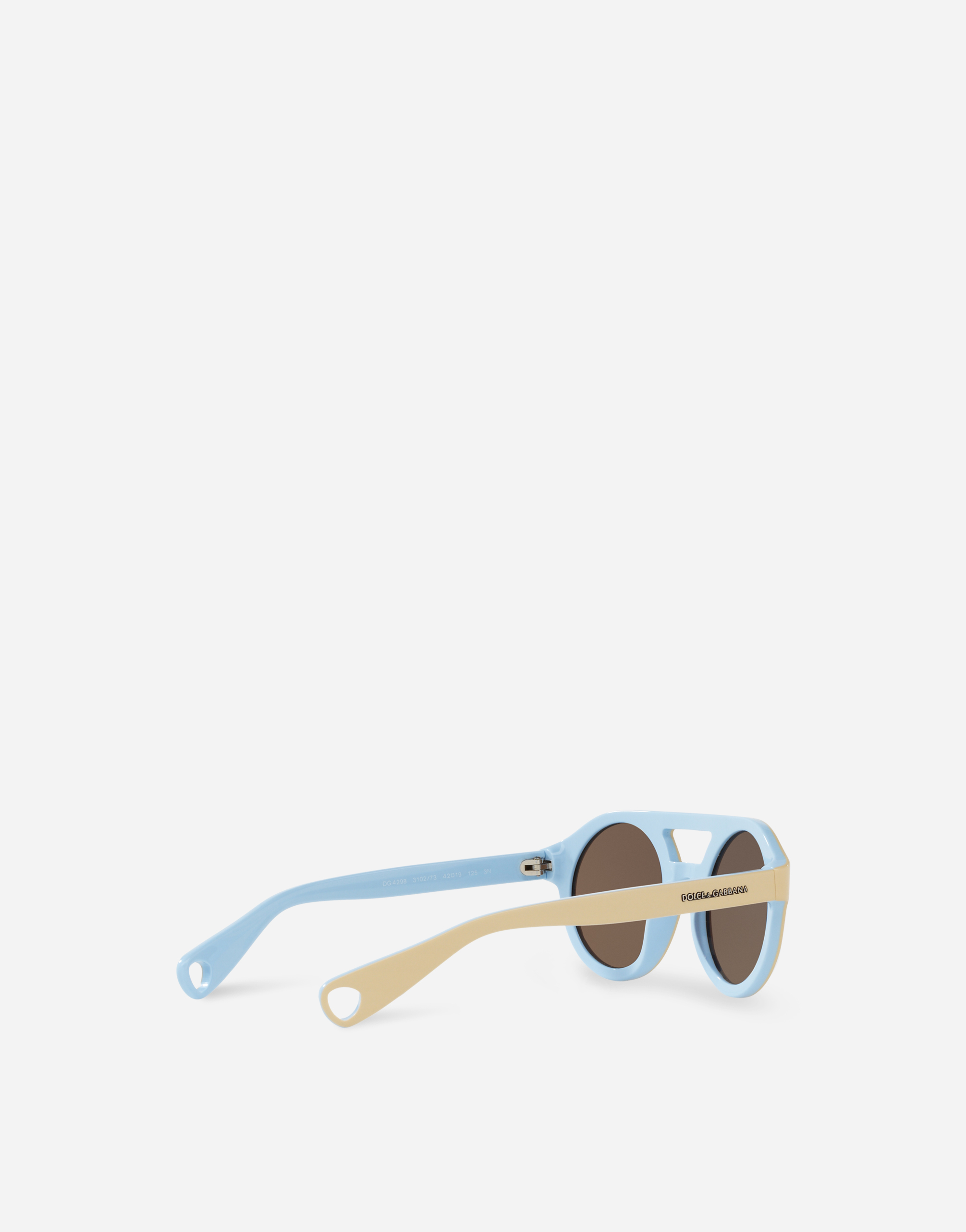 Dolce & Gabbana Mimmo Sunglasses In Beige And Light Blue