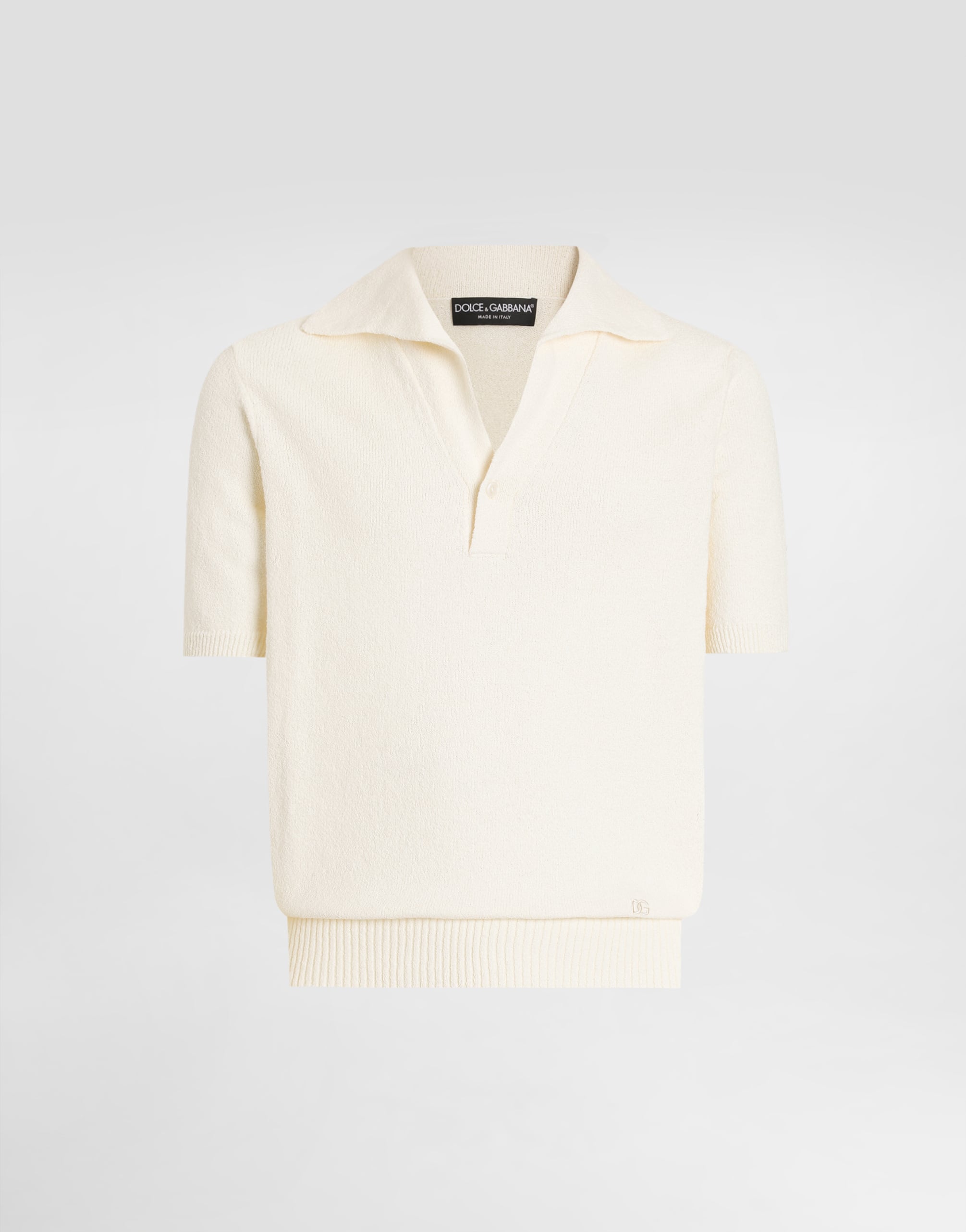 Cotton blend polo shirt in Beige for Men | Dolce&Gabbana® US