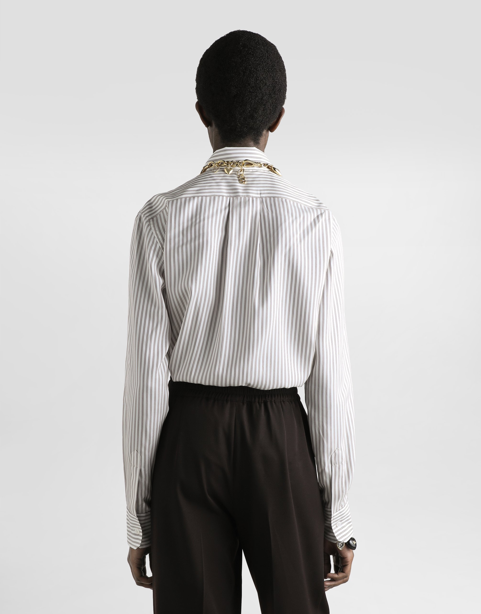 Silk shirt with striped print