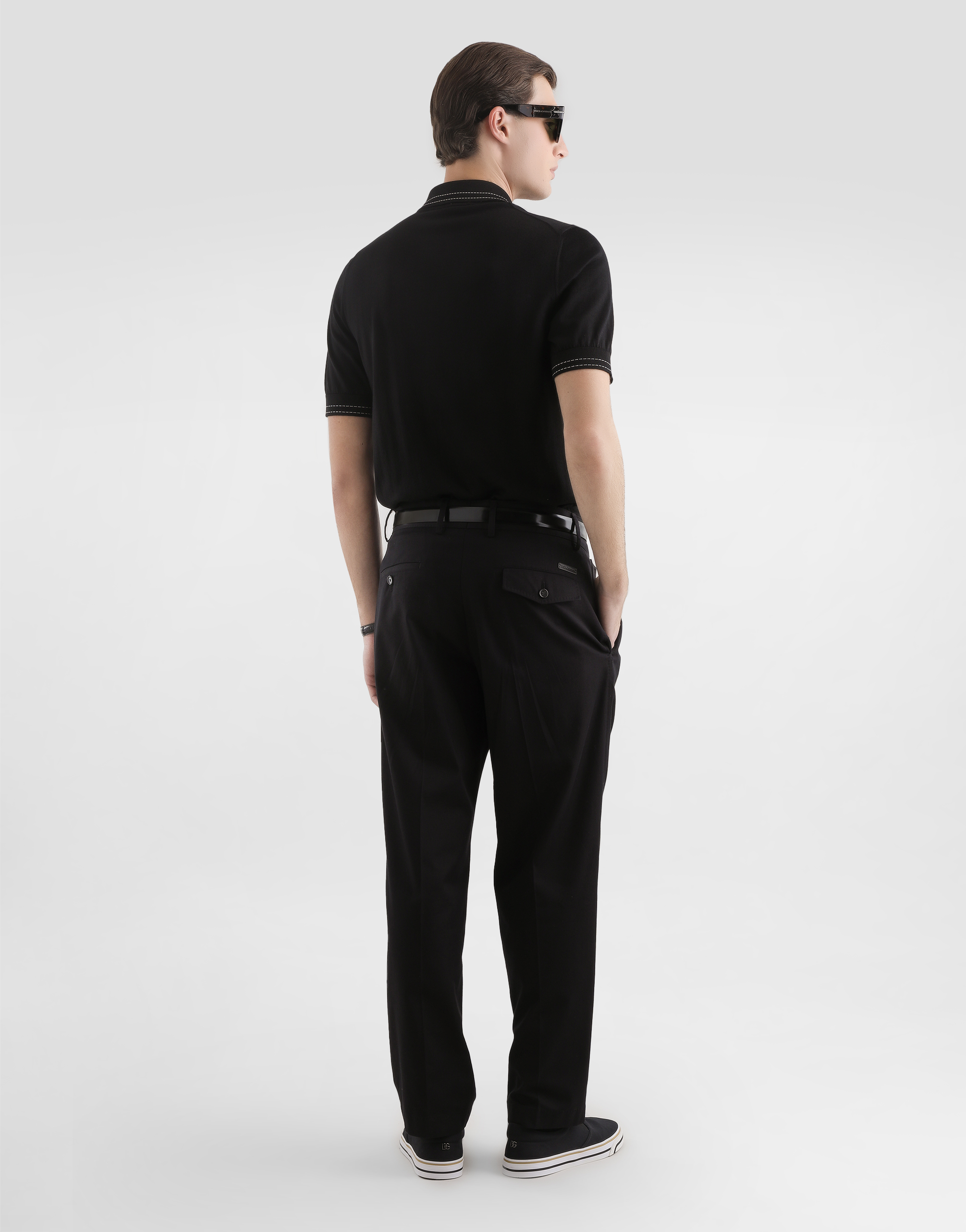  Dolce & Gabbana Silk Polo Shirt - Mann Strickwaren Schwarz 54 