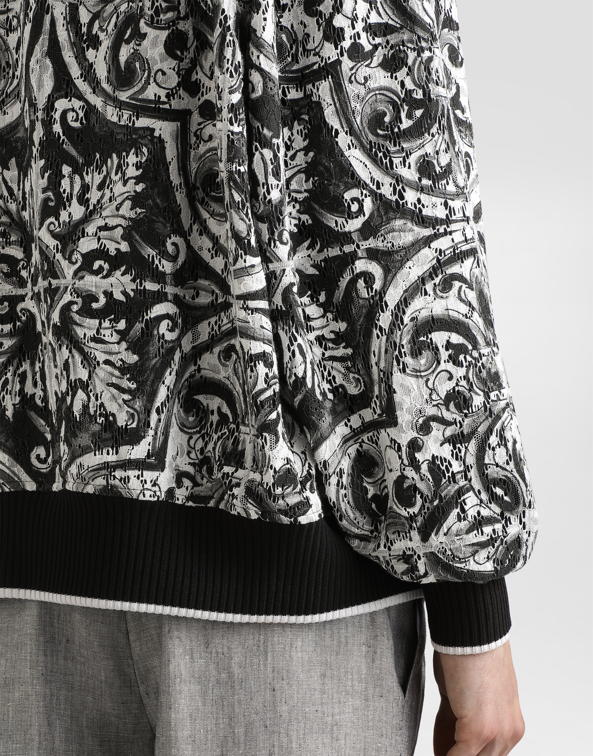Dolce & Gabbana Majolica-print Cordonetto Lace Jacket In Black