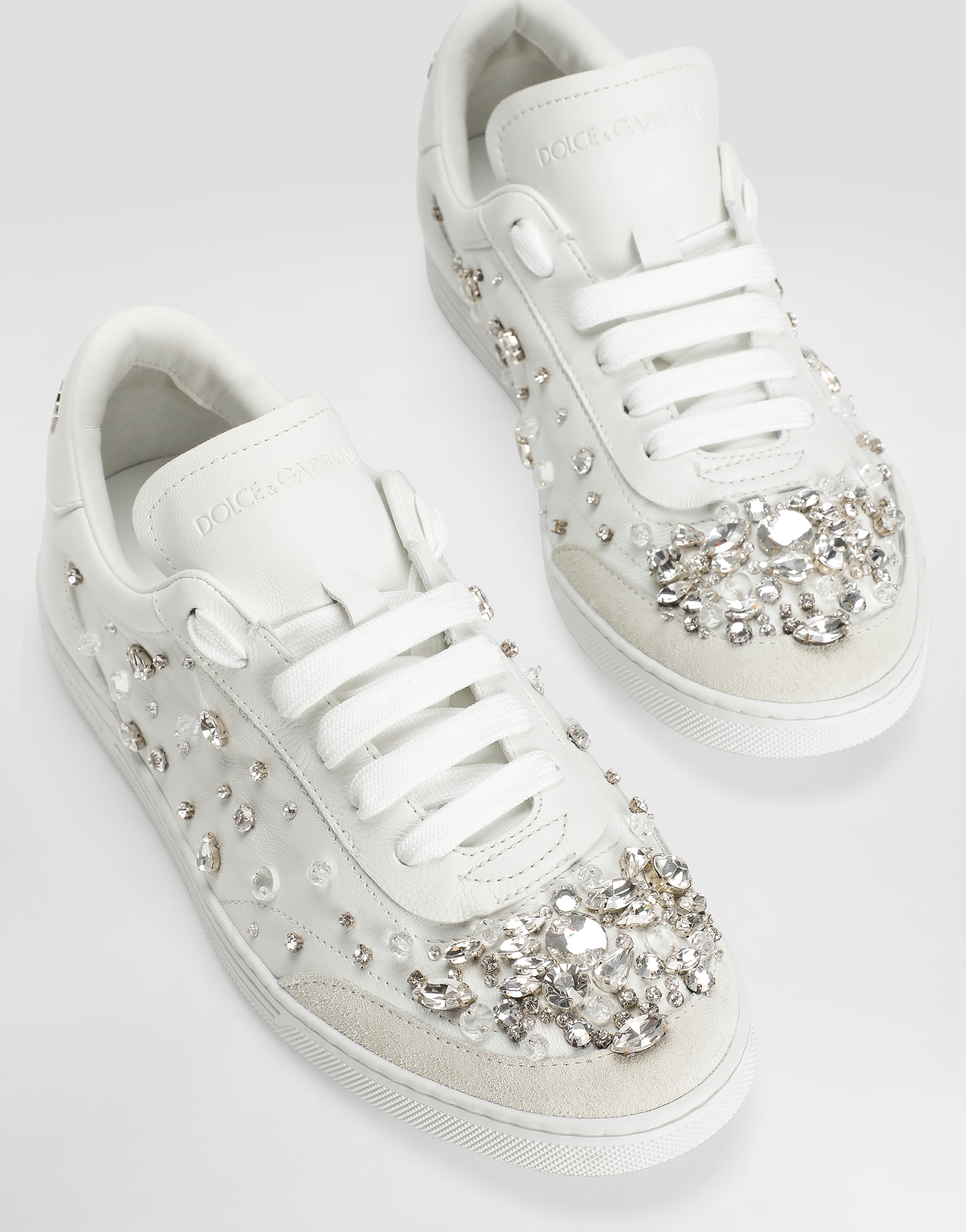 Dolce & Gabbana Calfskin Saint Tropez Light Sneakers In White