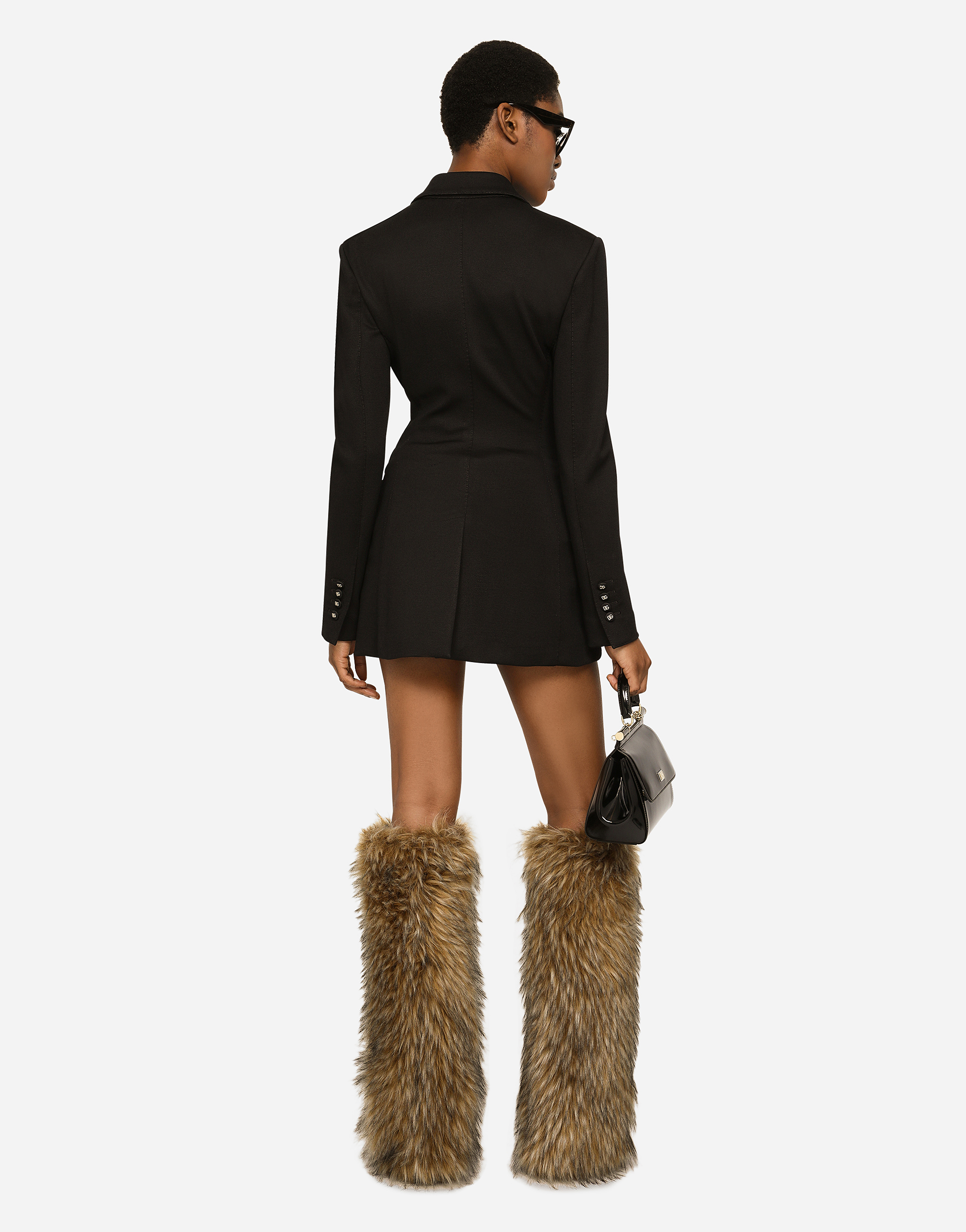 Double-breasted Milano rib jacket