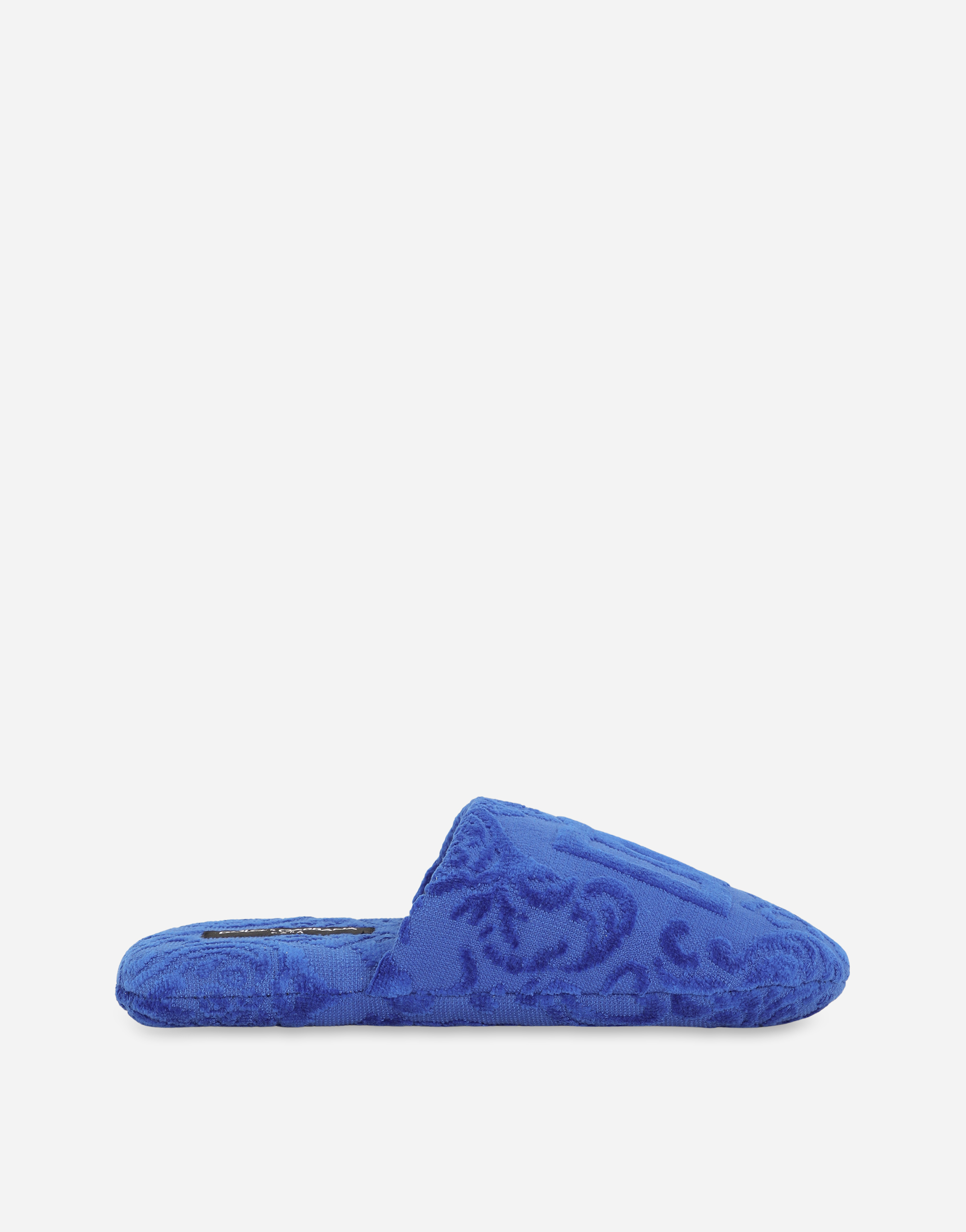 Dolce & Gabbana Jacquard Cotton Terry Slippers In Multicolor