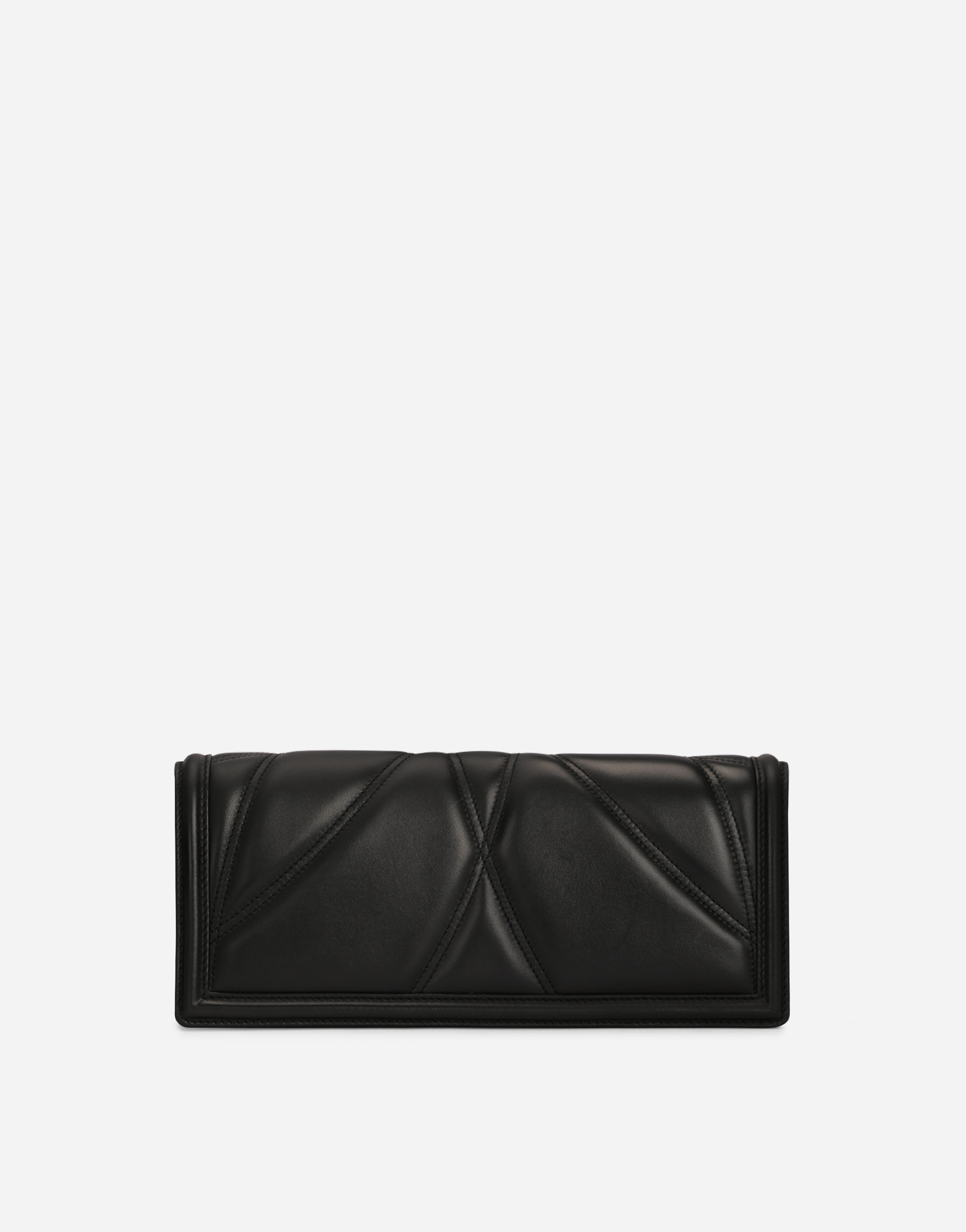 Shop Dolce & Gabbana Quilted Nappa Leather Devotion Baguette Bag In Black