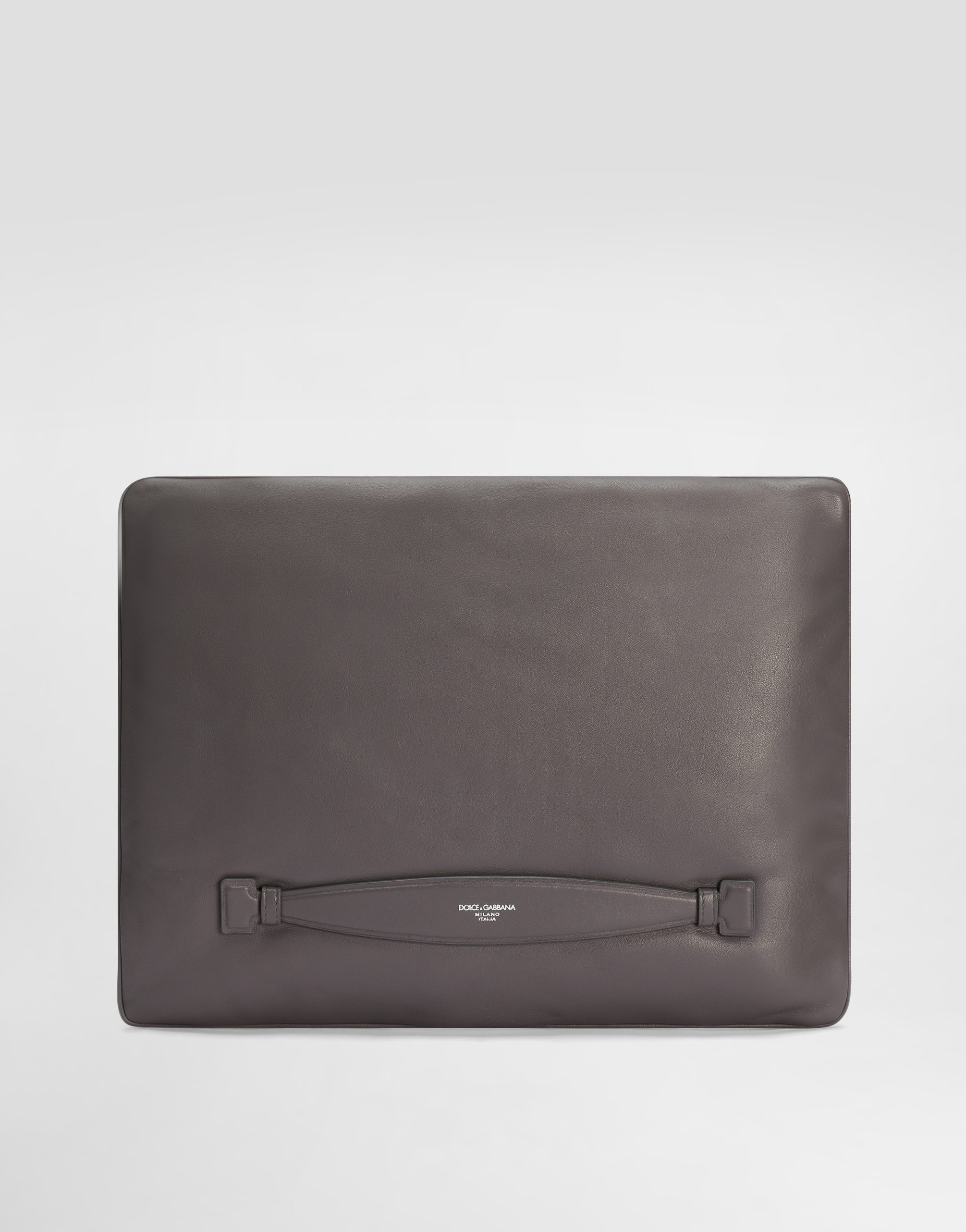 Dolce & Gabbana Calfskin Nappa Leather Pouch In Grey
